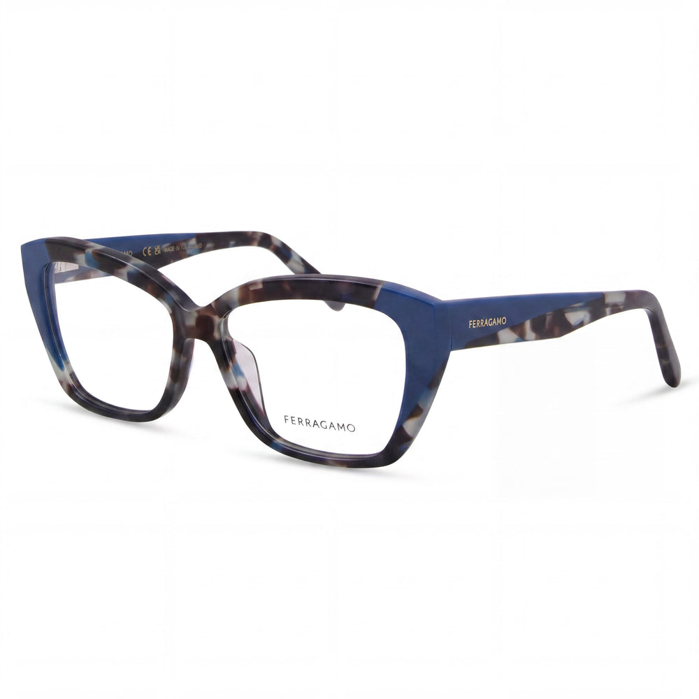 Salvatore Ferragamo Sf2938n Unisex Metal Blue Tortoise Deep Turquoise 53mm