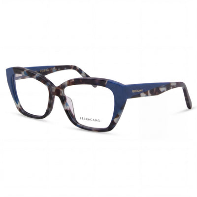 Salvatore Ferragamo Sf2938n Unisex Metal Blue Tortoise Deep Turquoise 53mm