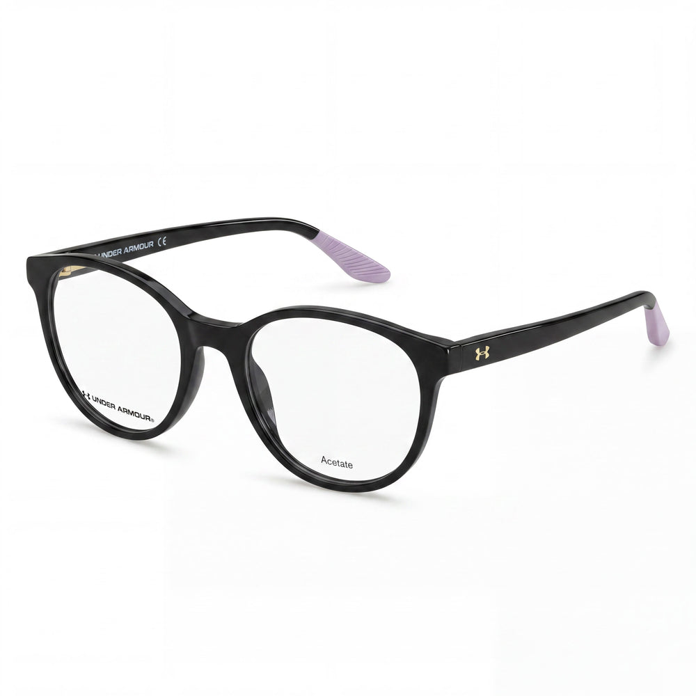 Gafas deportivas Under Armour Ua 5020 para mujer, de plástico negro, con lentes de 52 mm, puente de 18 mm y patillas de 140 mm.