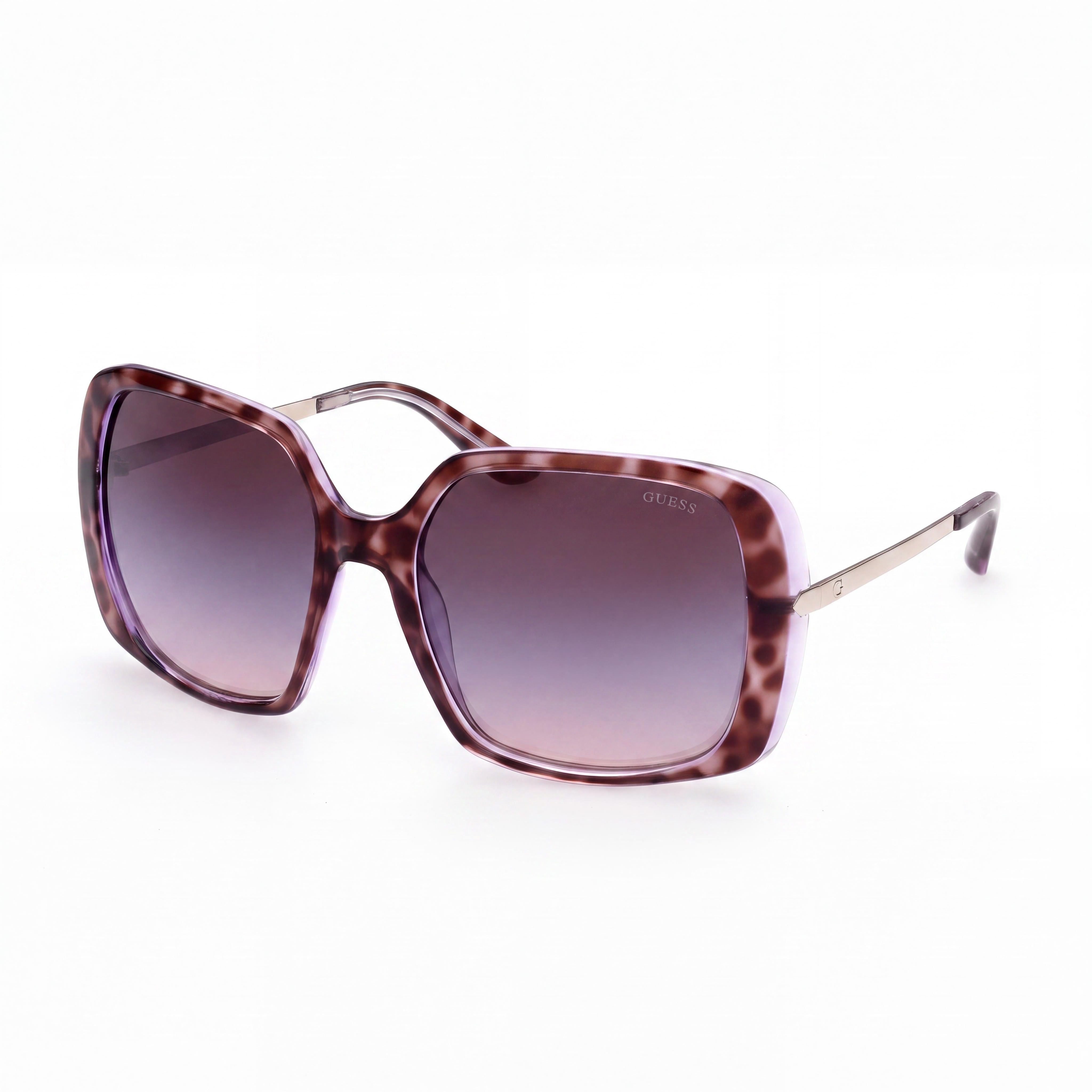 GUESS GU778083Z60 Women's Square Sunglasses, Purple Plastic Frame, Gradient Violet Non-Polarized Lenses, 60mm UV Protected, Photo 1