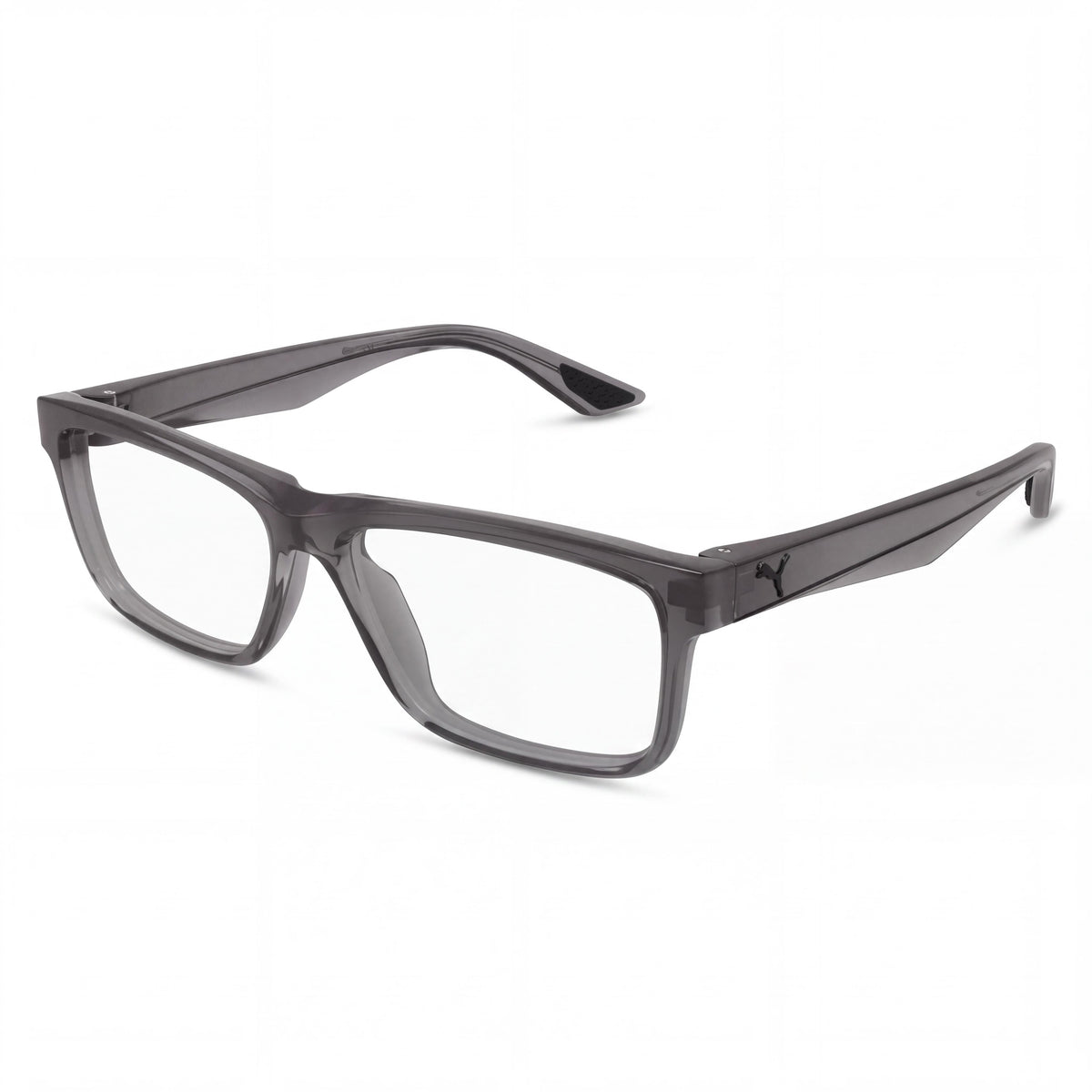 PUMA Pu0444o Unisex Classic Grey Transparent Injection Frame Polycarbonate Lens Eyeglasses 56mm, Photo 1