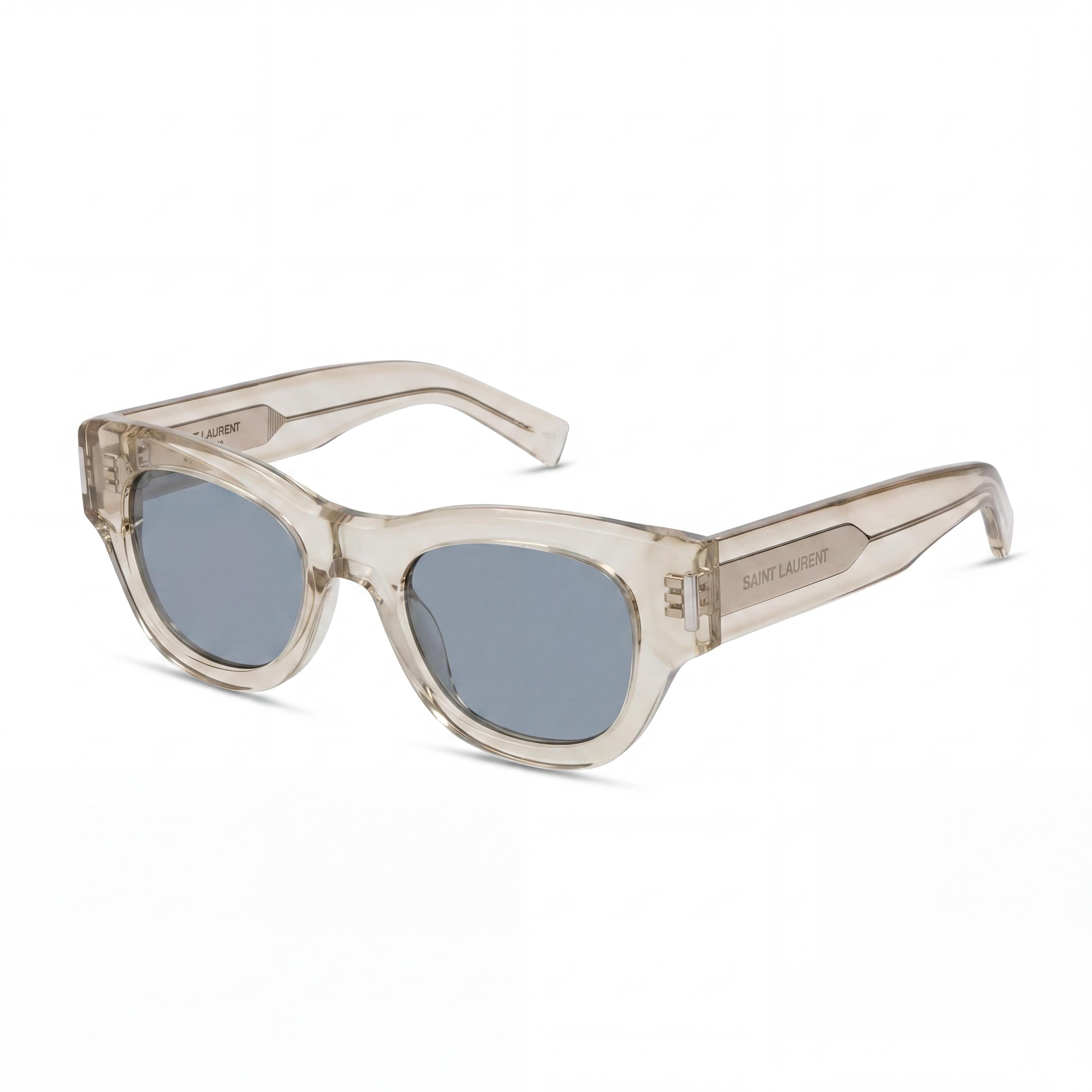 Yves Saint Laurent SL 573 Cat Eye Women's Beige Silver Plastic Frame UV Protection Sunglasses 49mm, Photo 1