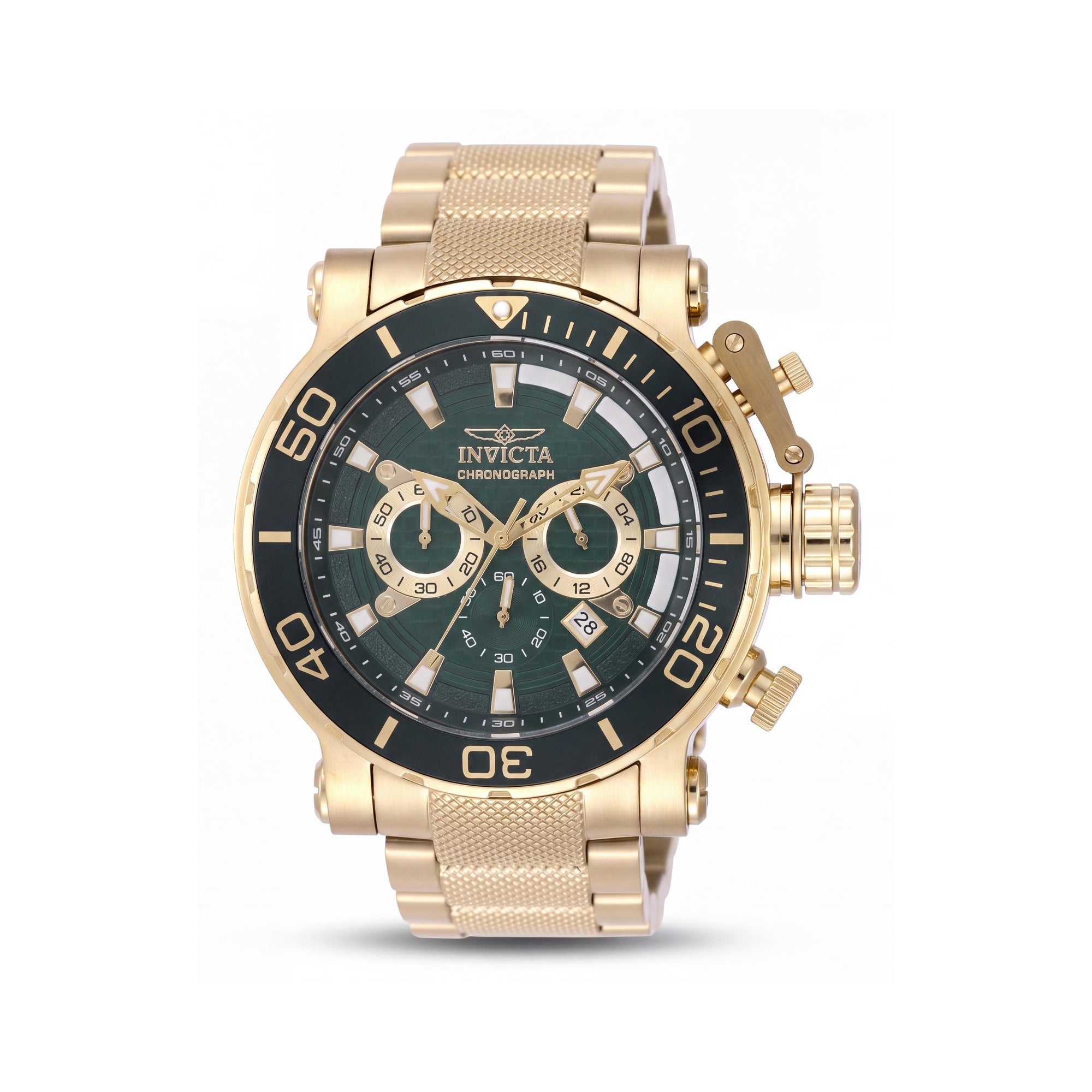 Invicta Coalition Forces 50230 Unisex Gold Stainless Steel Bracelet Chronograph Quartz Watch 52mm Green Dial, Photo 1