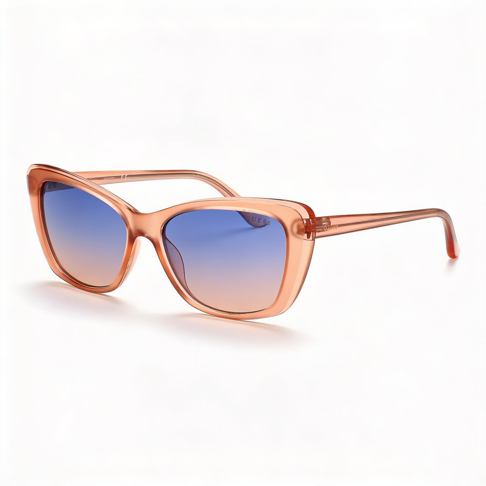 Guess GU7774 Women's Cat Eye Pink Gradient Blue Plastic Sunglasses with Gradient Blue Lenses & 100% UV Protection 55mm