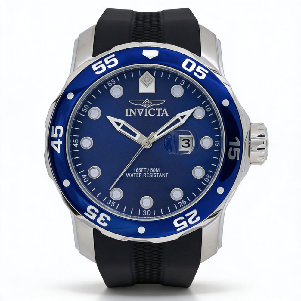 Invicta Men's Pro Diver IN-45734-AMZUK Silver Stainless Steel Blue Dial Quartz Water Resistant Watch 48mm