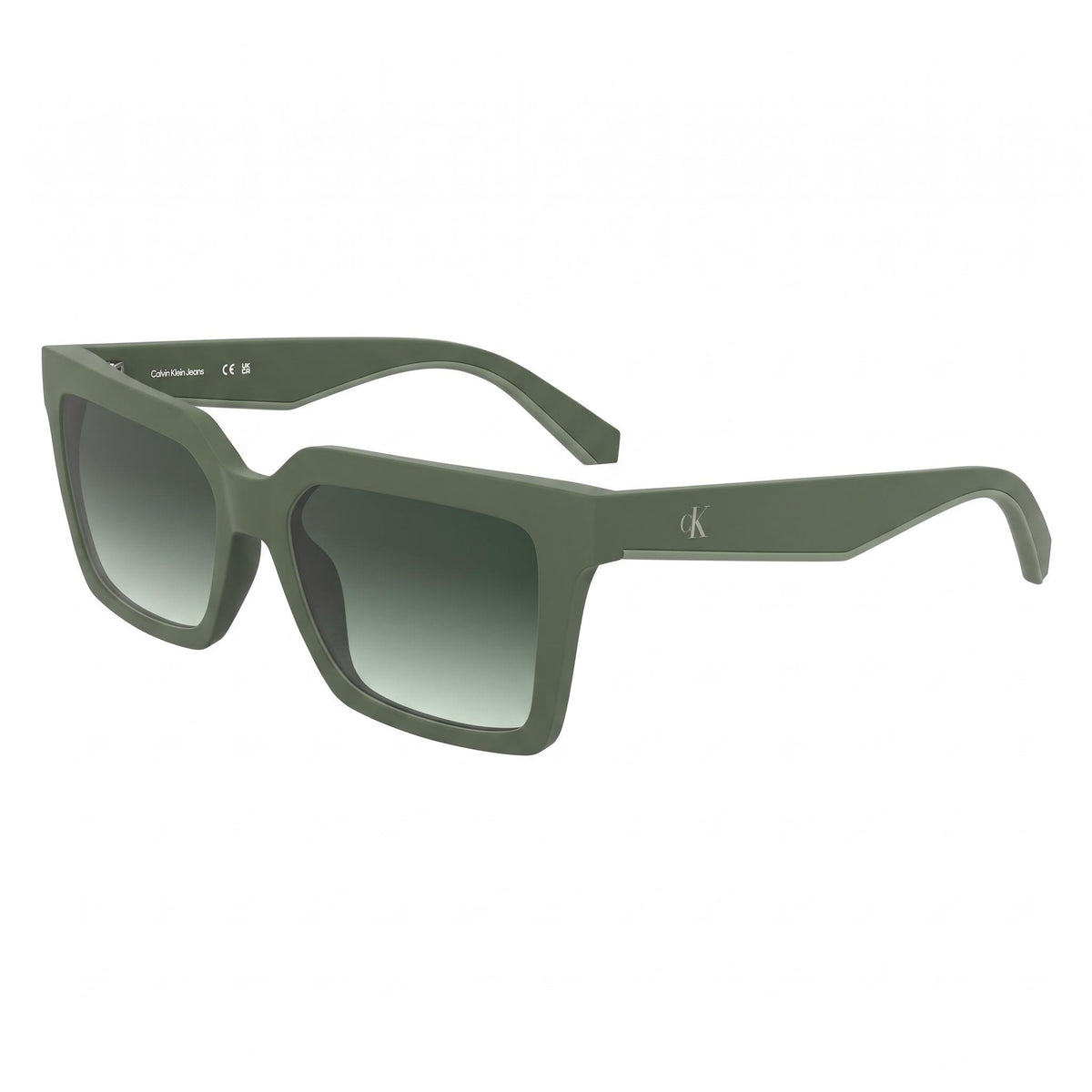 Calvin Klein Jeans Ckj25602s Unisex Rectangular Sunglasses with UV Protection, Matte Sage Plant-Based Plastic Frame, Gradient Green Lenses 54mm, Photo 1