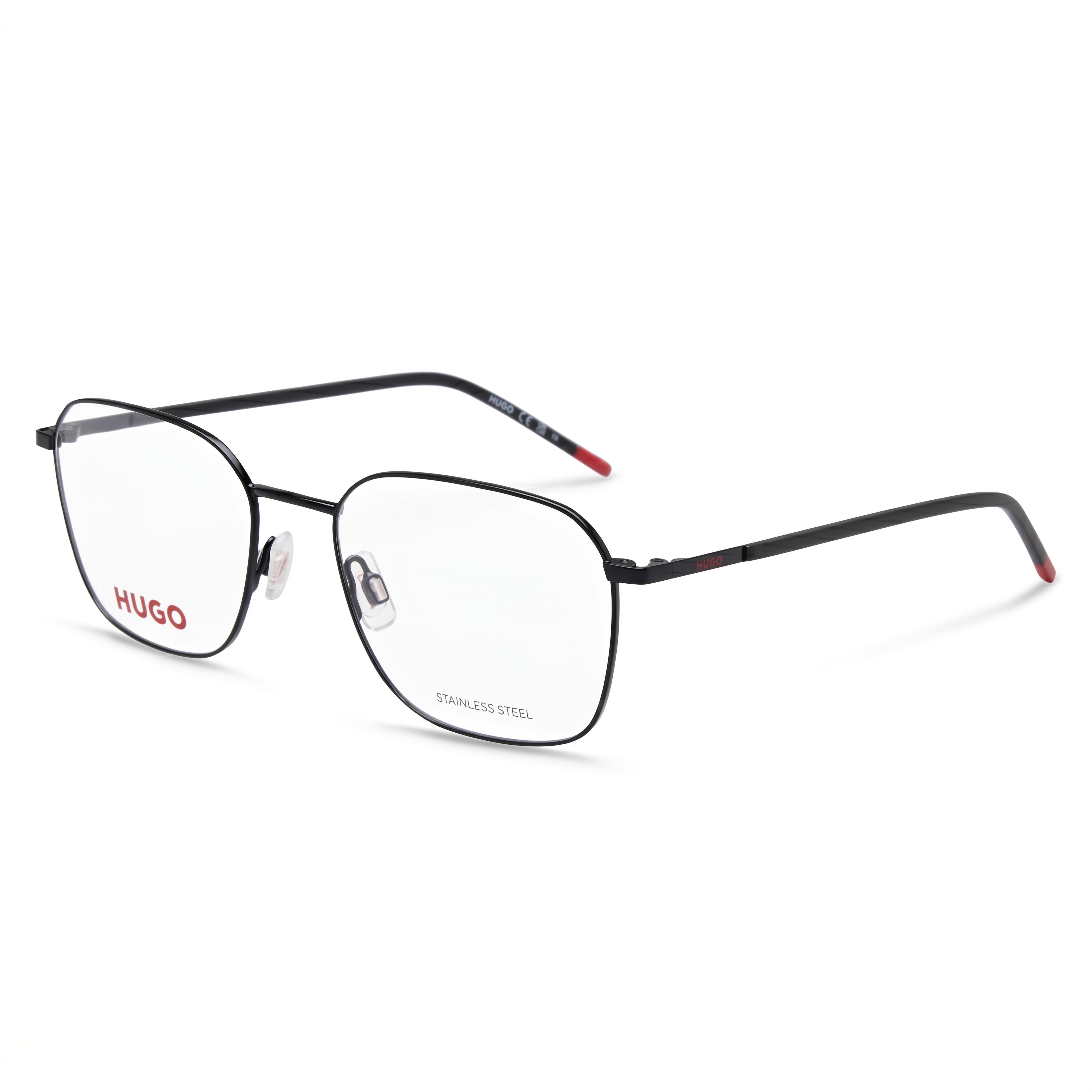 Gafas Hugo Boss Temporales de Hombre, Montura Metálica, Policarbonato, Sin Polarizar, Negro Mate 53-18-145, Photo 1