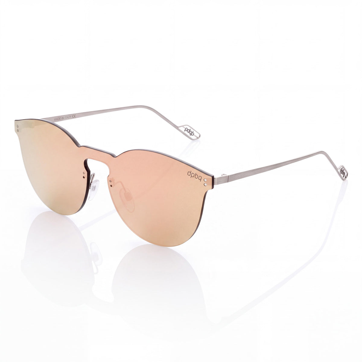 DP69 Women's Rose Gold Composite Frame, Clear Composite Lenses, Non-Polarized Sunglasses, 60mm Lens Width, Photo 1