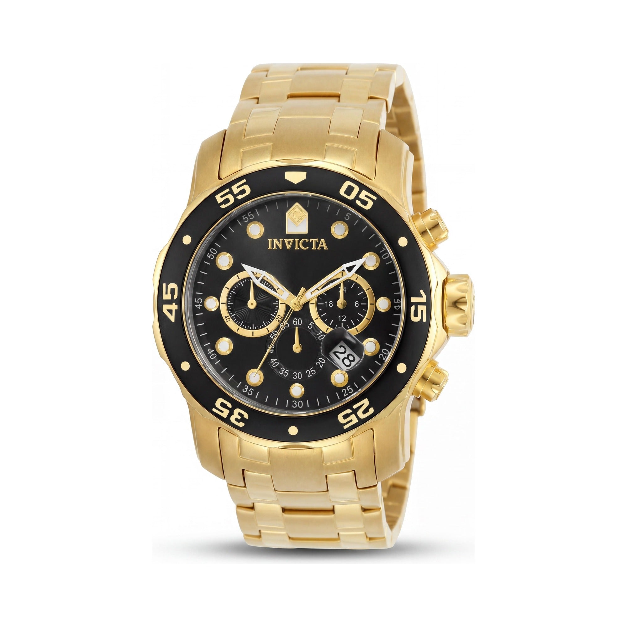 Invicta Diving Sport Men's Gold & Black Stainless Steel Chronograph Luminous 200M Water Resistant Watch 48mm, Photo 1
