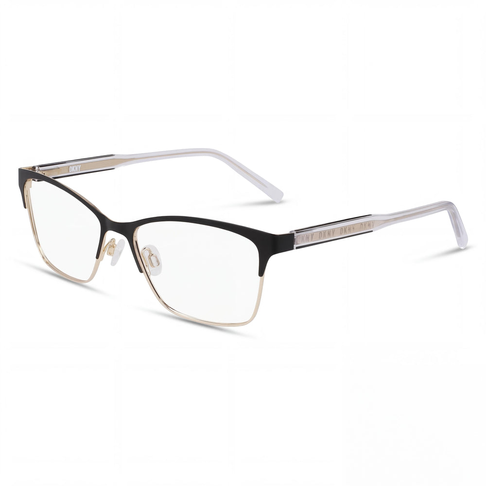 DKNY Dk3008 Gafas de Acetato Negro y Dorado Para Mujer con Cristales de Policarbonato No Polarizados de 53mm