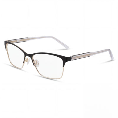 DKNY Dk3008 Women's Black Gold Acetate Frame Eyeglasses with Non-Polarized Polycarbonate Lenses 53mm