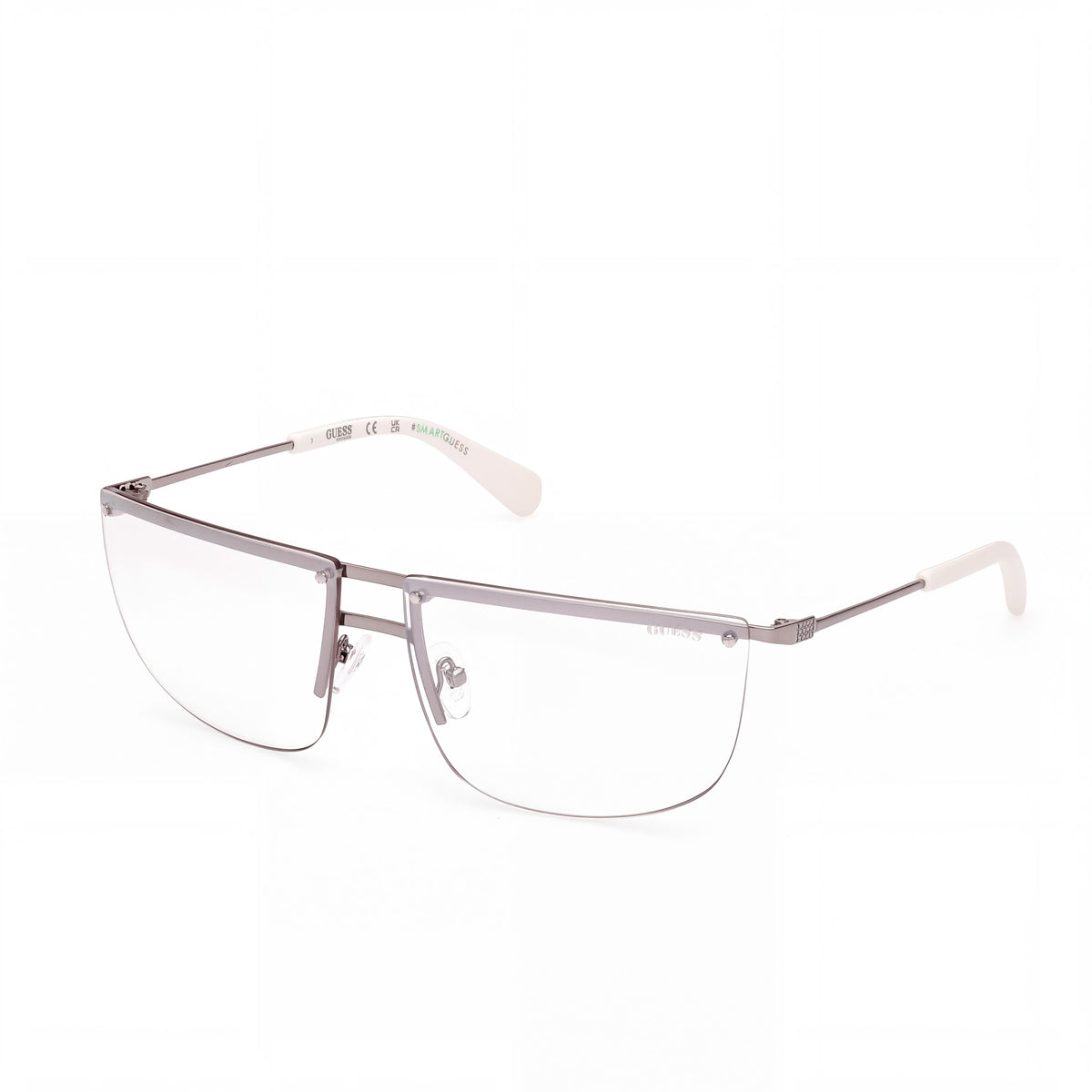 GUESS Casual Men's Plastic Sunglasses with UV Protection, Nickeltin Smoke Mirror, Non-Polarized 66mm, Photo 1