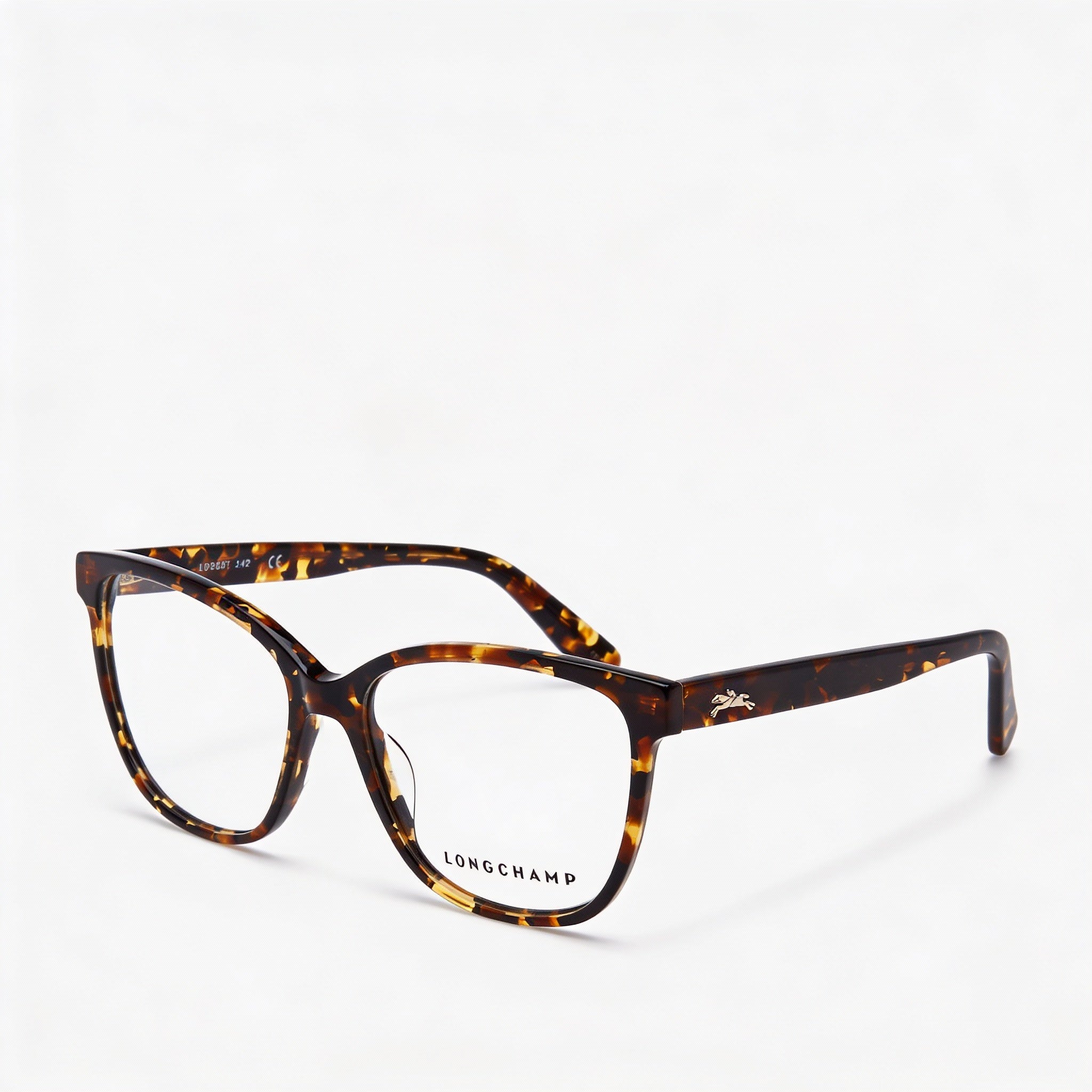 Gafas unisex de estilo casual Longchamp con montura de plástico color habana oscuro y lentes de policarbonato de 53 mm, Photo 1