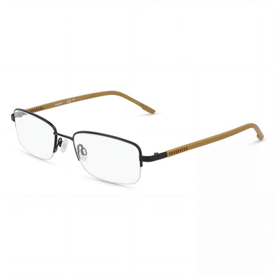 Flexon H6079 Gafas de mujer con montura de metal satinado negro y policarbonato 52-19-145
