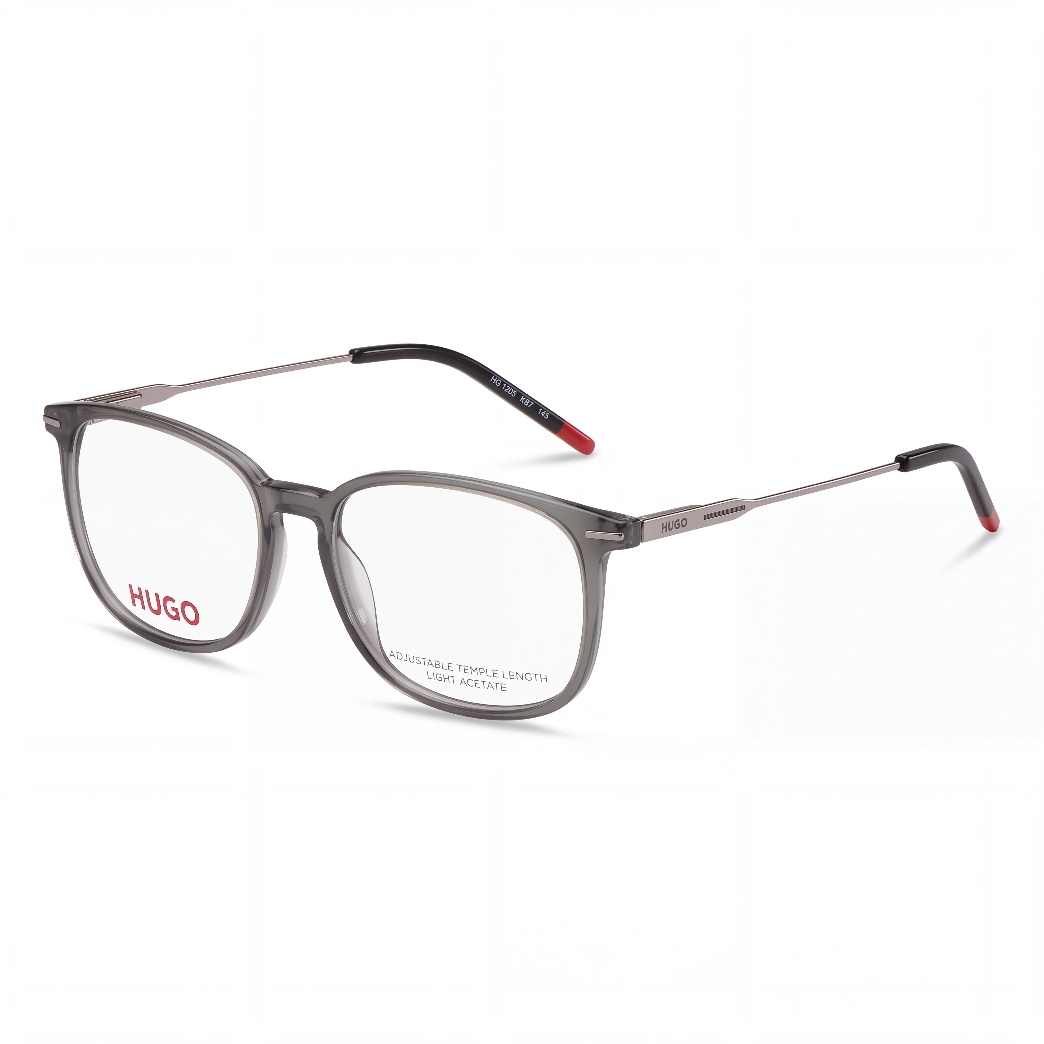 HUGO Hg 1205 Unisex Sunglasses with Magnesium Frame and Grey Polycarbonate Non-Polarised Lenses 52mm, Photo 1