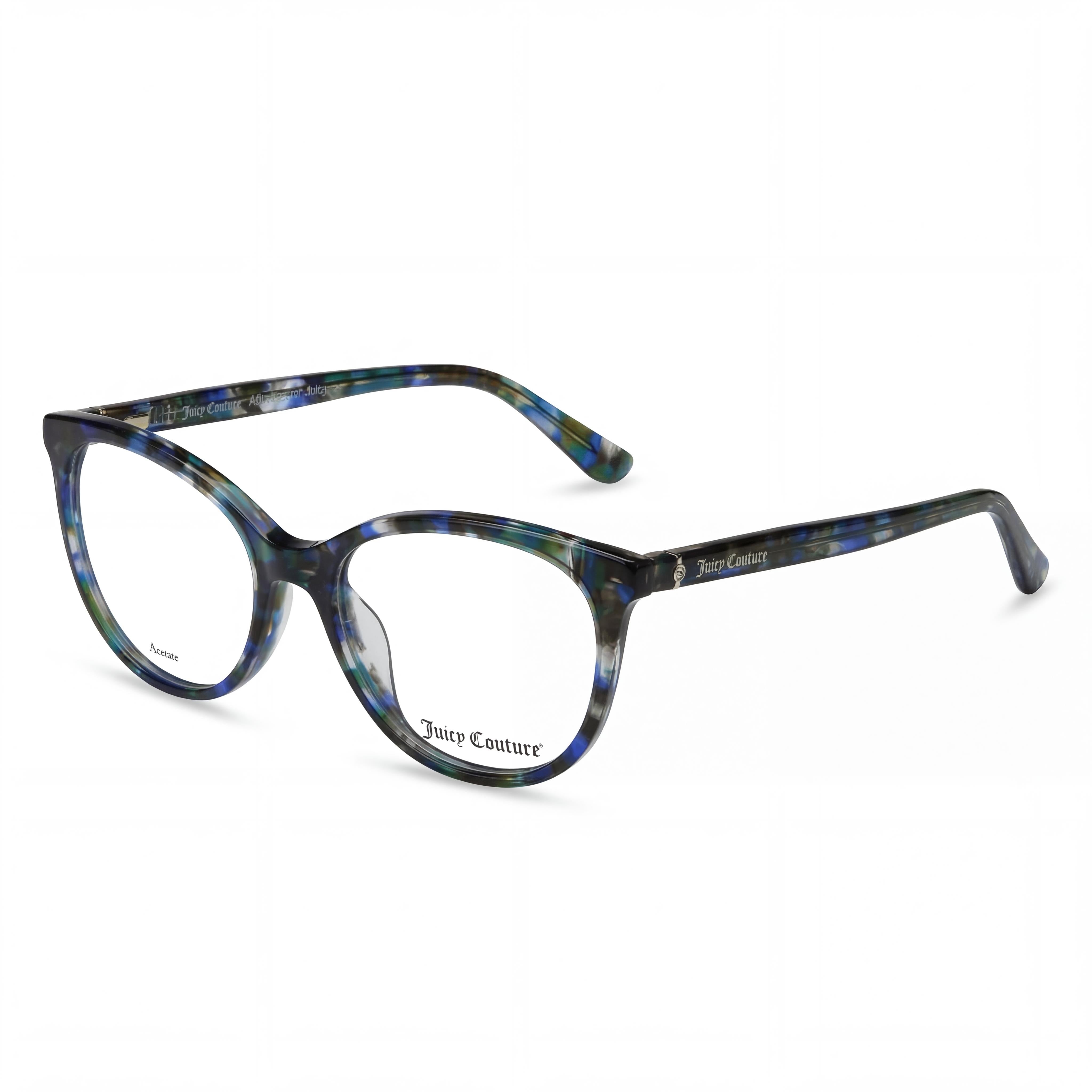 Gafas Juicy Couture Modern para mujer, montura de acetato en azul Habana con lentes de policarbonato, ancho de lente de 52 mm, Photo 1
