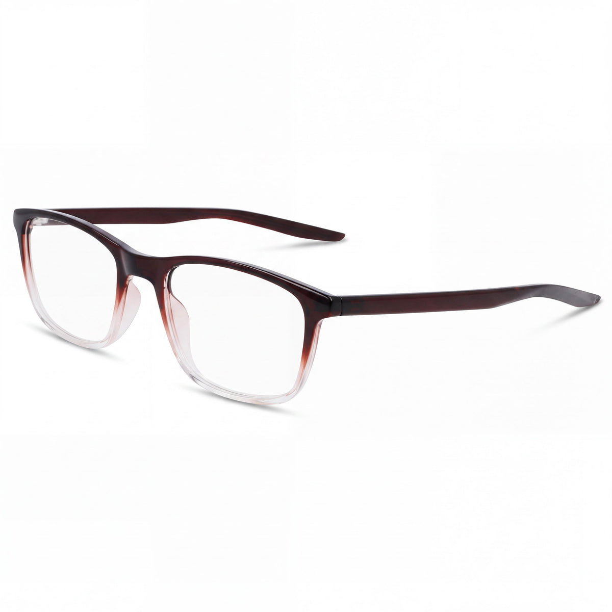 Nike 7129 Modern Unisex Plastic Eyeglasses, Brown Basalt Clear Frame with Polycarbonate Lenses, Size 52-19-145mm, Photo 1