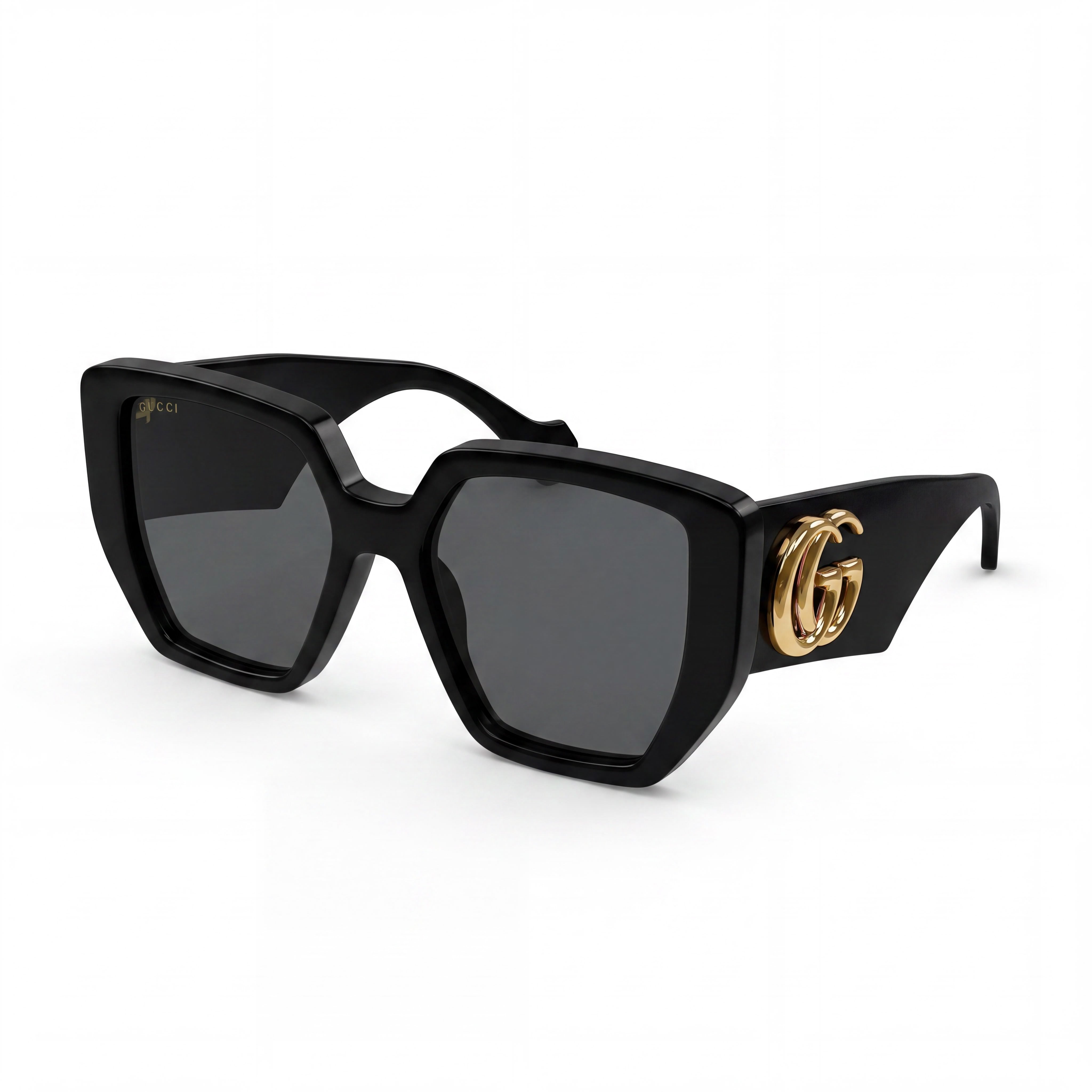 Gafas de sol Gucci Contemporary GG0956S para mujer, de plástico, estilo ojo de gato, no polarizadas, color negro y gris, talla 54, Photo 1