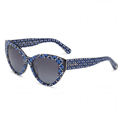 Gafas de sol Kate Spade New York PAISLEIGH/S para mujer, de acetato, con estampado azul y protección UV, 55 mm