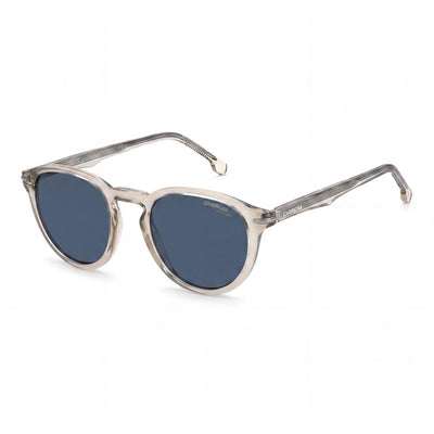 Gafas de sol Carrera 277/S unisex, armazón de propionato transparente marrón barro, con lentes azul nude cristalino de 50 mm con protección UV