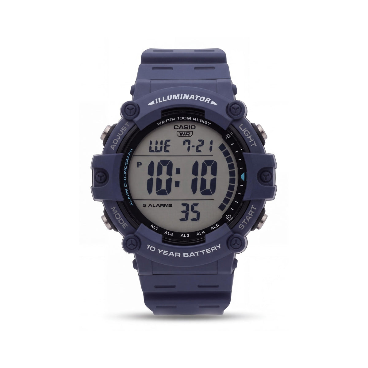 Casio AE1500WH-2AV Men's Blue Digital Sports Watch, 10-Year Battery, 100M Water Resistant, Alarm & Chronograph, Photo 1