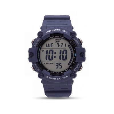 Casio AE1500WH-2AV Men's Blue Digital Sports Watch, 10-Year Battery, 100M Water Resistant, Alarm & Chronograph