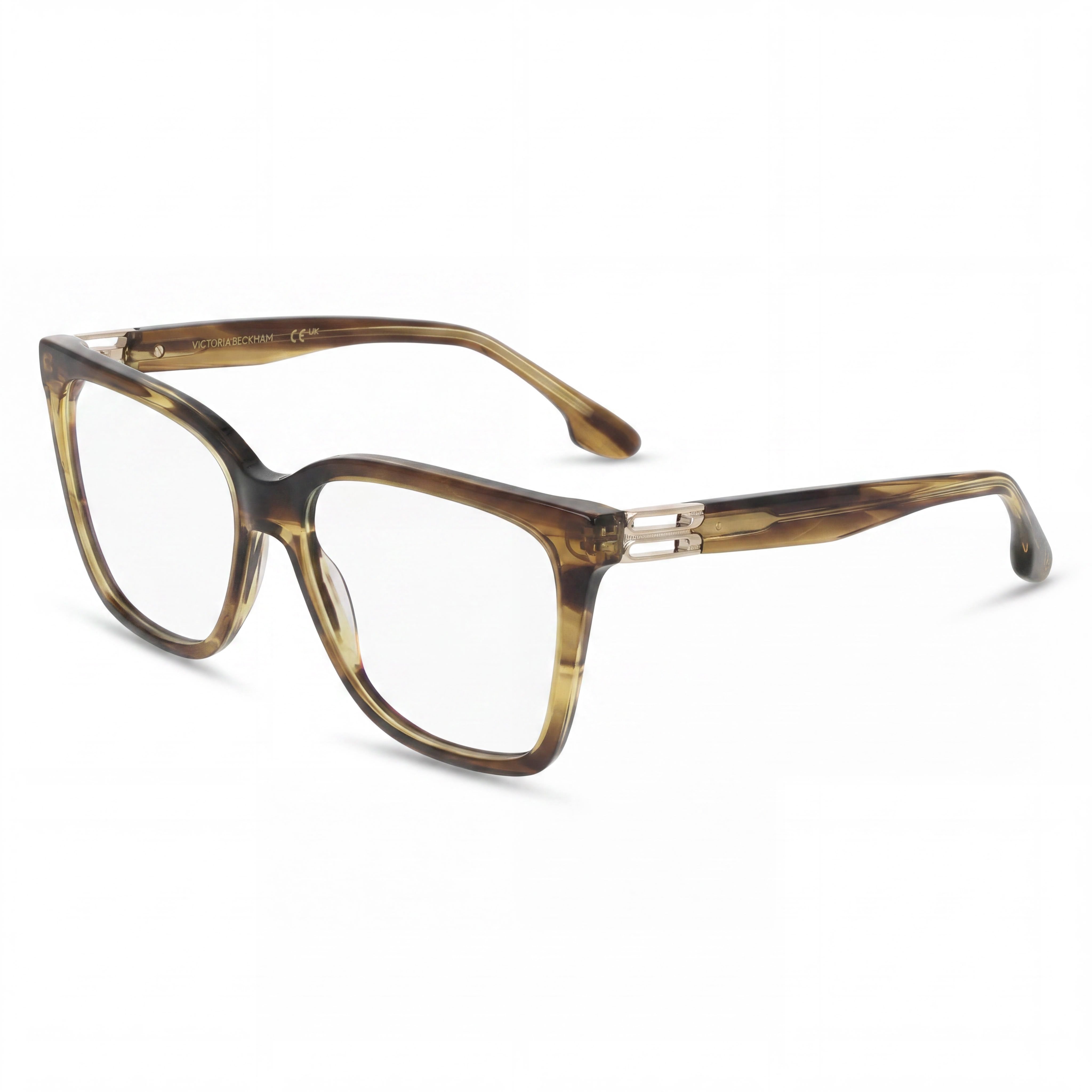 Victoria Beckham Vb2680 Women's Striped Khaki Ophthalmic Eyeglasses with 53mm Lens, 15mm Bridge, 140mm Temple, Photo 1