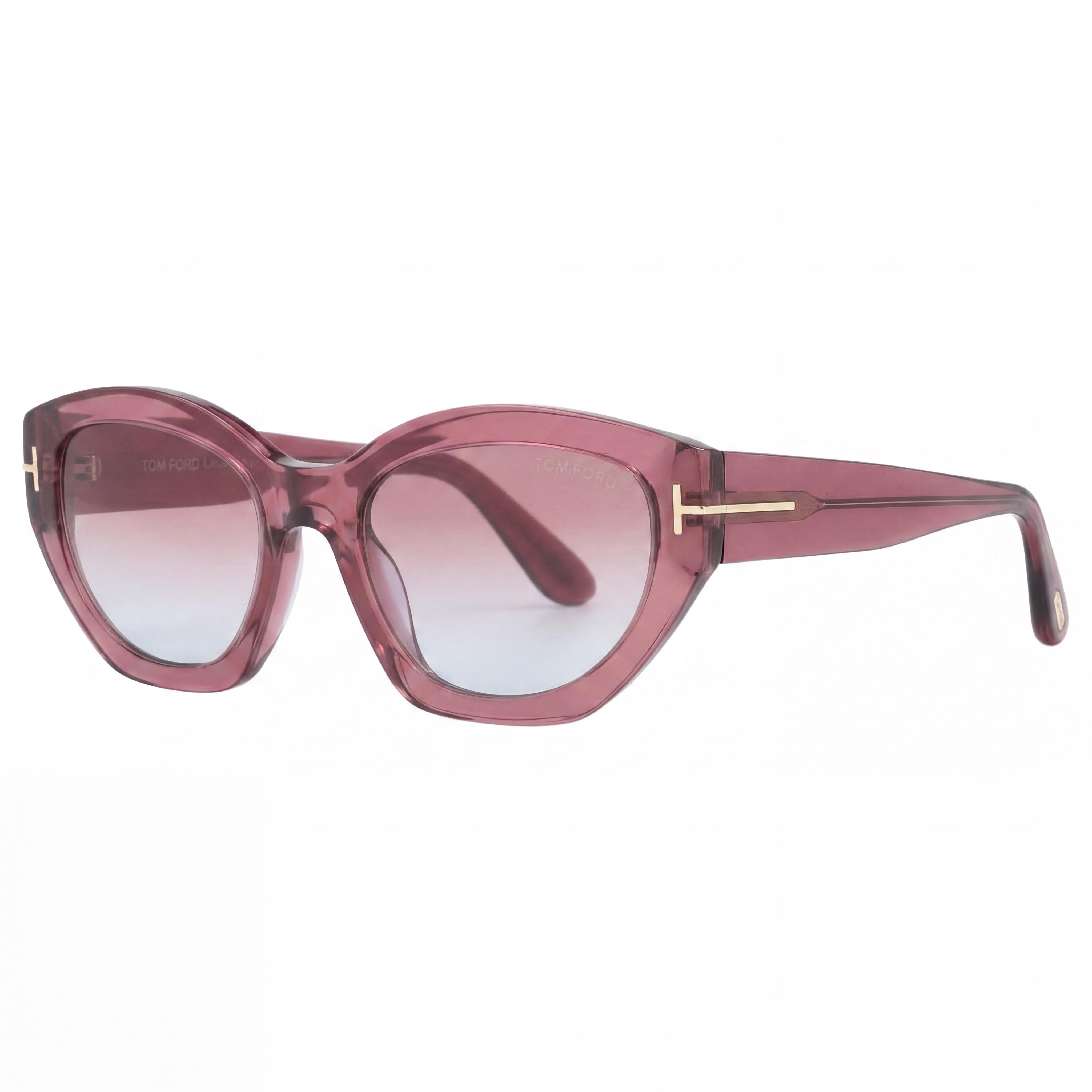 Tom Ford Penny FT1086 Women's Cat Eye Transparent Pink Plastic Frame Pink Gradient 100% UV Protection Sunglasses 55mm, Photo 1