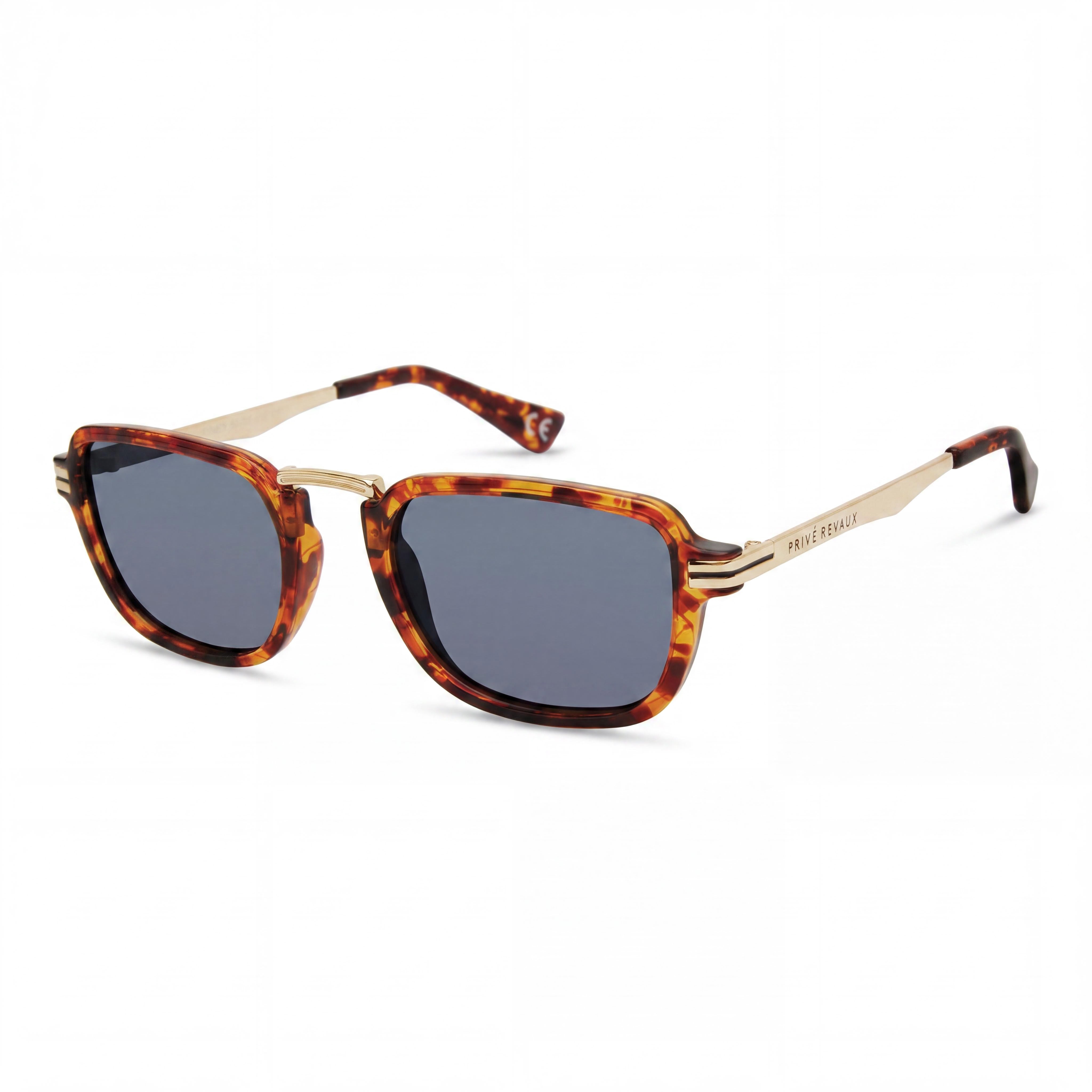 PRIVÉ REVAUX 206318 No Concept Men's Havana Honey Blue Polycarbonate Frame UV Protection Sunglasses 52mm, Photo 1