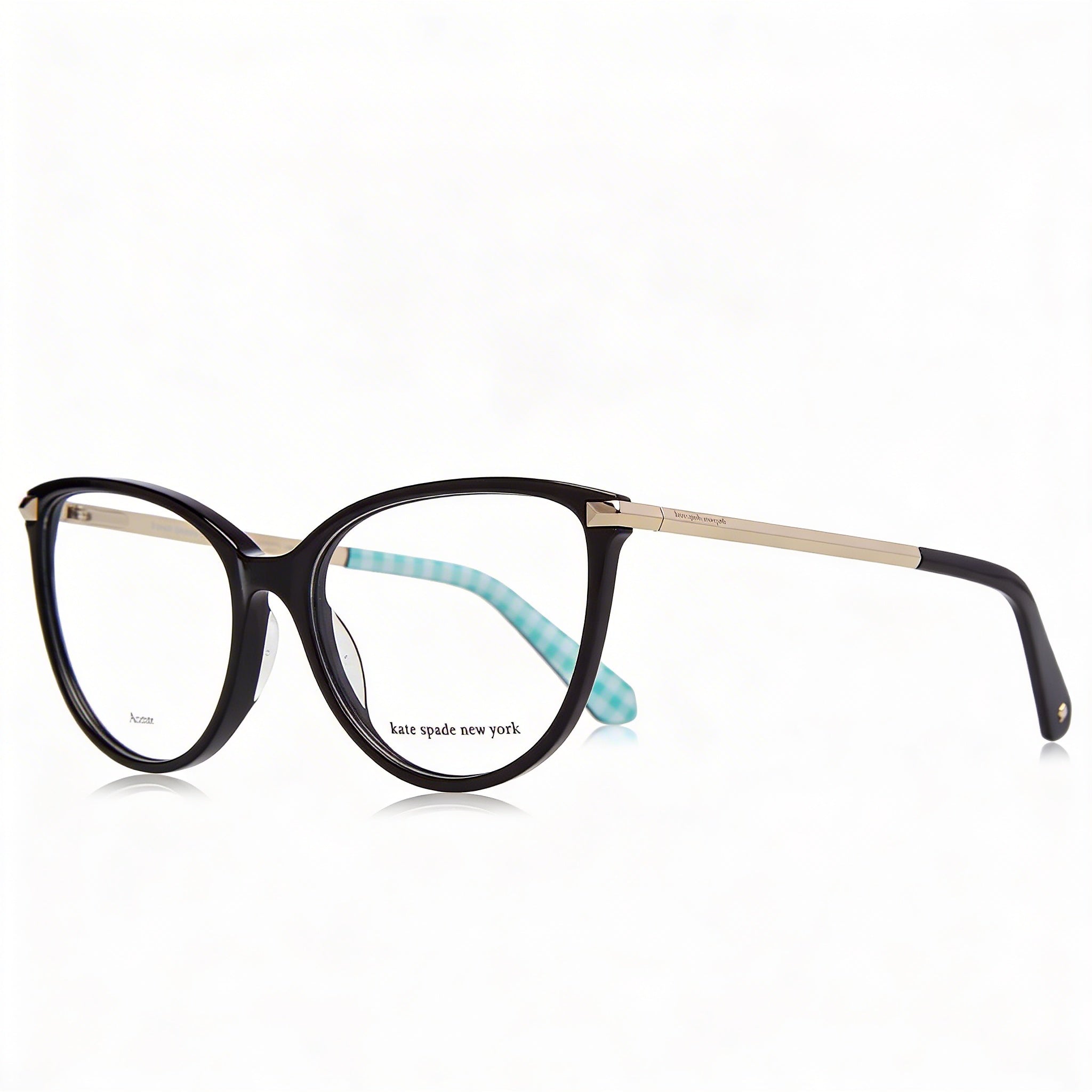 Kate Spade New York Washable Women's Cat Eye Acetate Black Non-Polarized Polycarbonate 54mm Eyeglasses, Photo 1
