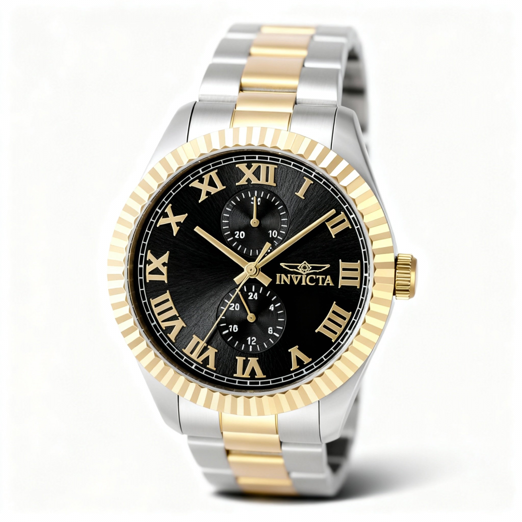 Invicta Specialty 47425 Unisex Silver Stainless Steel Chronograph Bracelet Watch with Black Dial 43mm