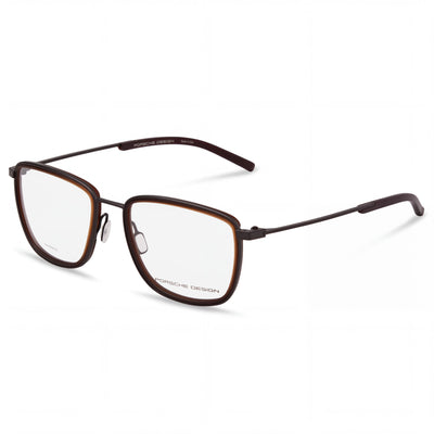 Porsche P8365 Gafas Modernas de Acetato para Hombre, Lente Transparente Gris Marrón 53mm con Protección UV