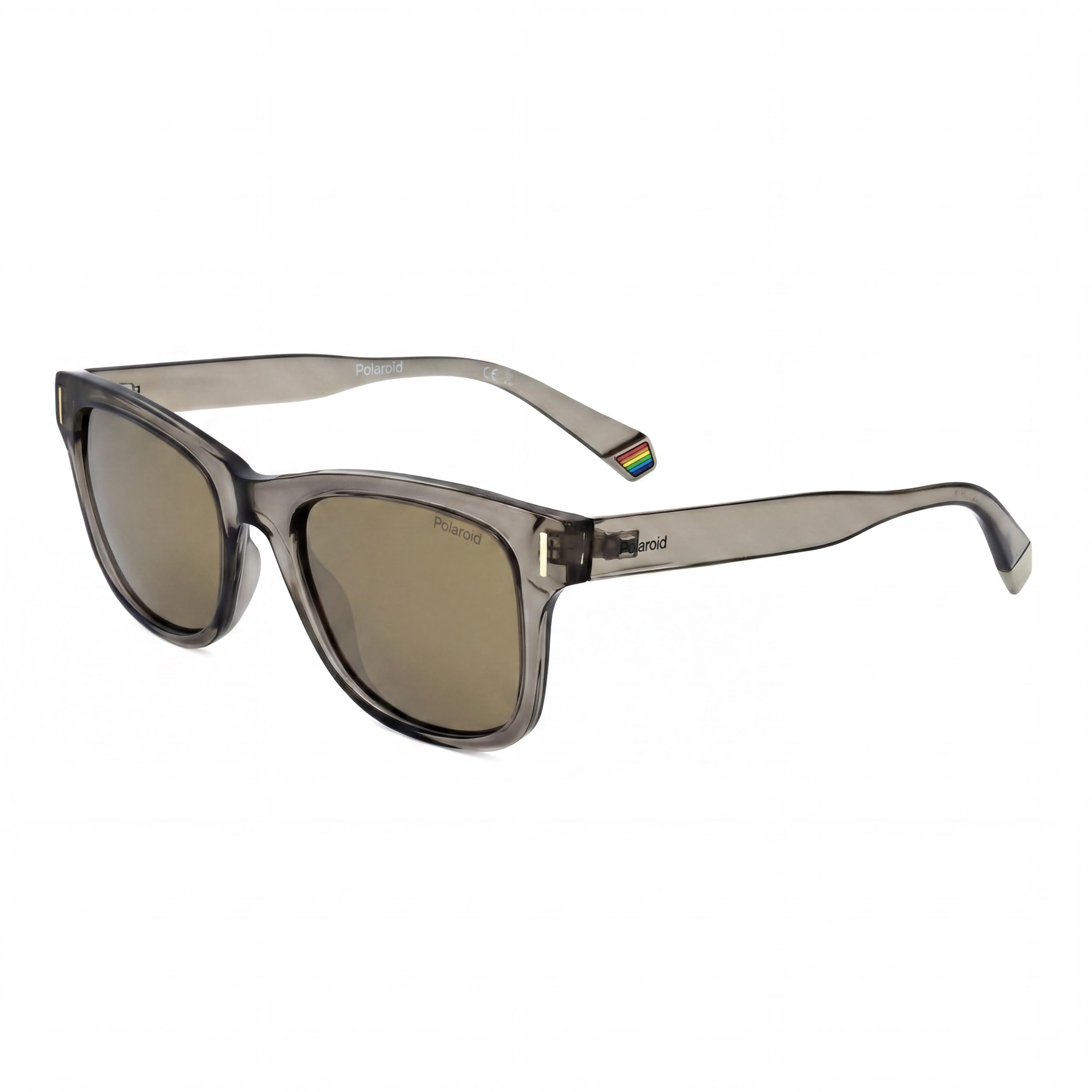 Gafas de sol polarizadas unisex Polaroid PLD 6206/S de policarbonato, cuadradas, con protección UV, 51 mm, montura beige y dorado, lentes multicapa en gris y dorado., Photo 1