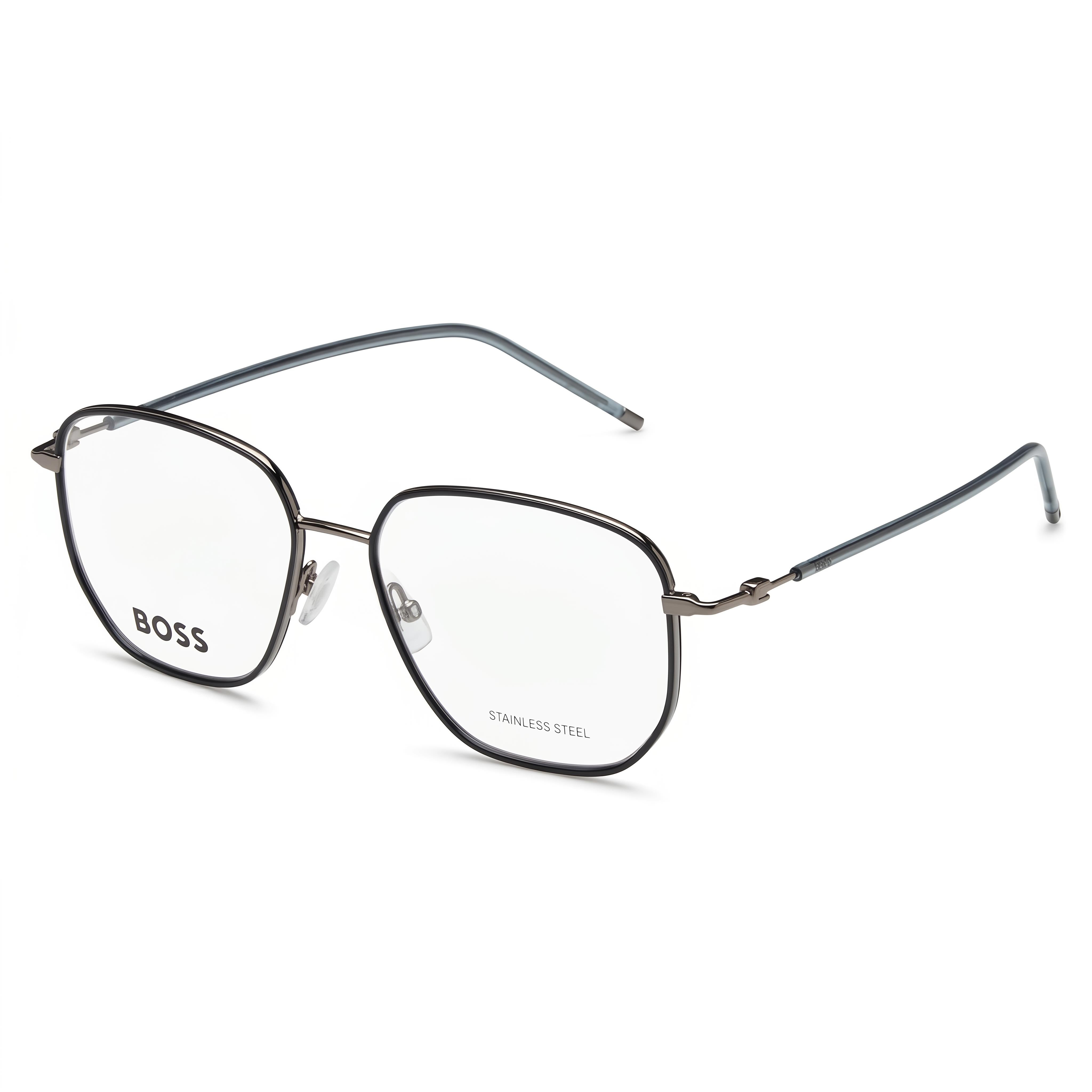 Hugo Boss Modern Unisex Alloy Steel Frame Non-polarised Petrol Dark Ruthenium Sunglasses 53mm, Photo 1