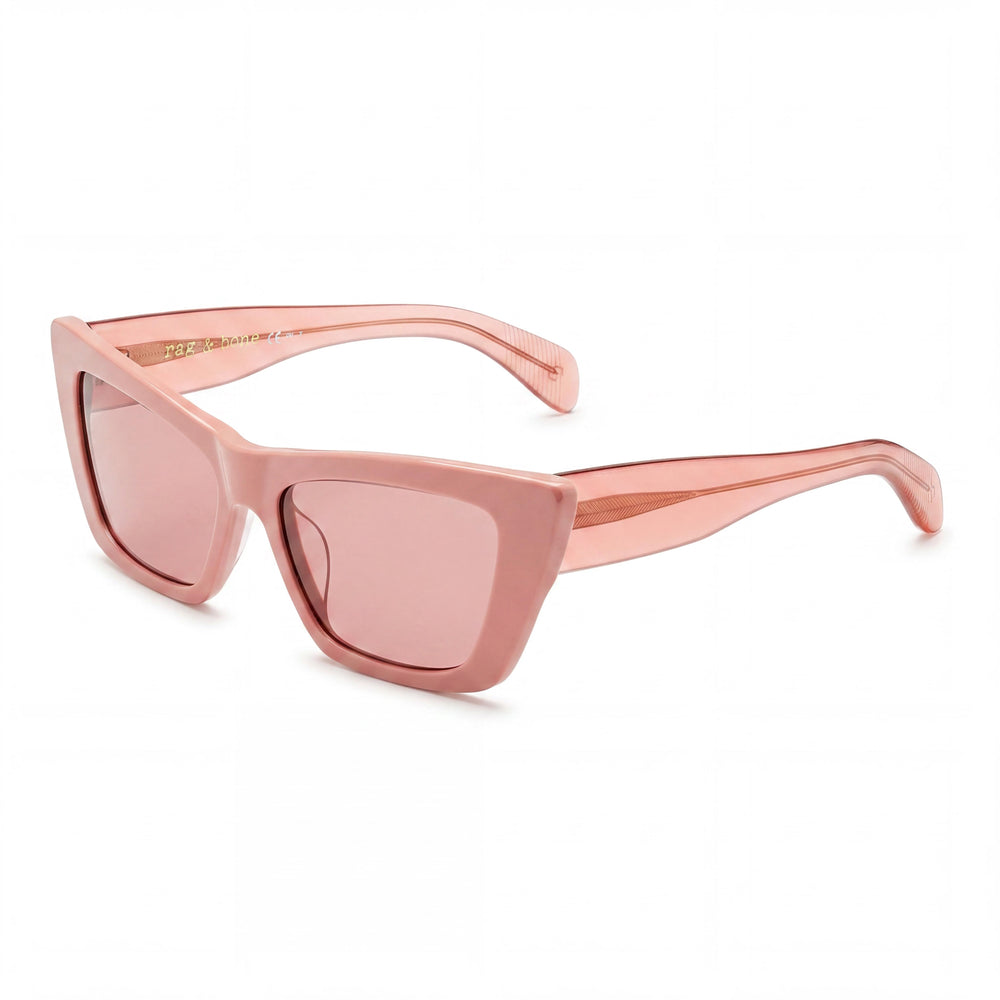 Rag & Bone Casual Pink Rectangle Sunglasses for Women, 53mm