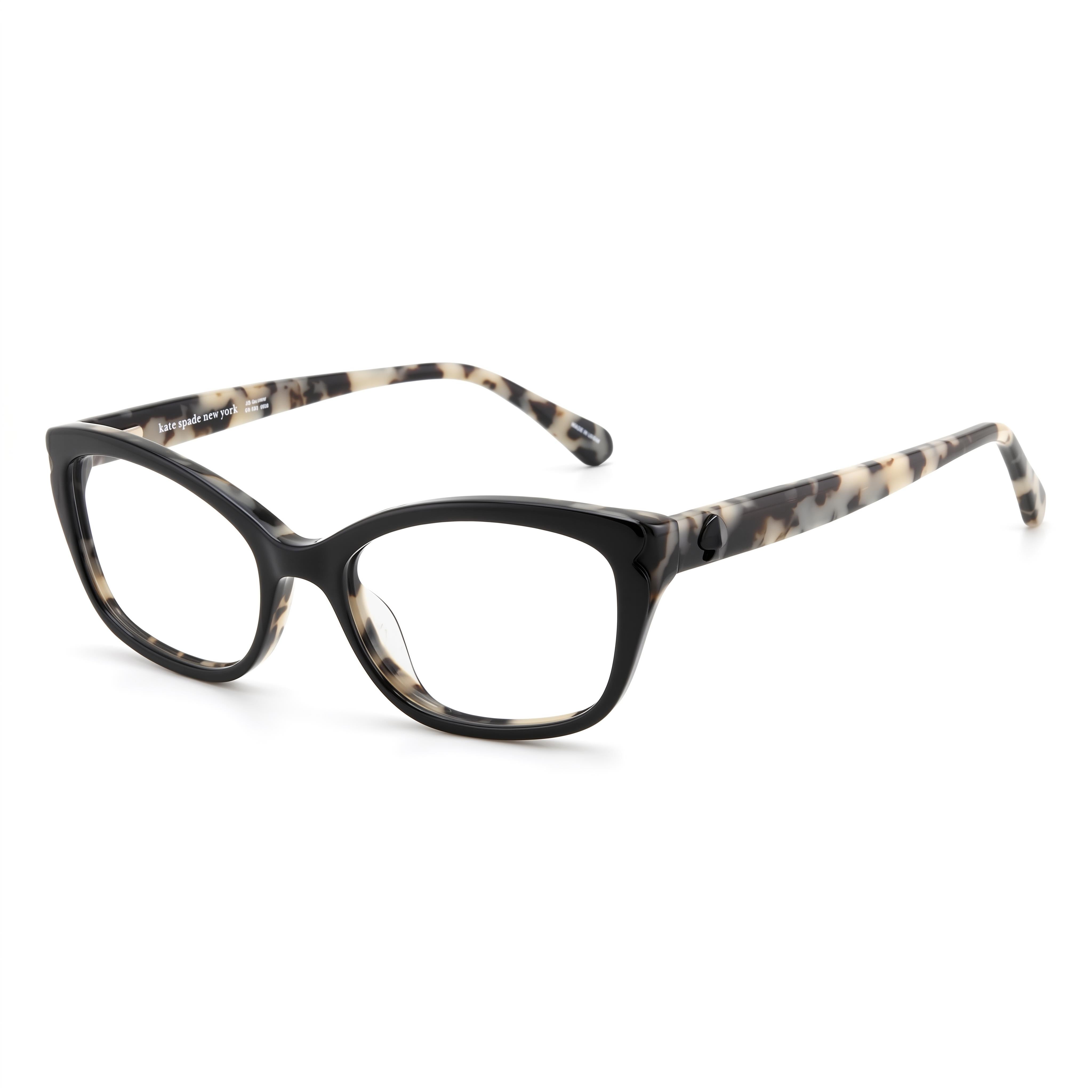 Gafas Kate Spade New York unisex modernas, montura de plástico color Habana, negro y blanco (lente de 49 mm, puente de 140 mm, patilla de 17 mm), Photo 1