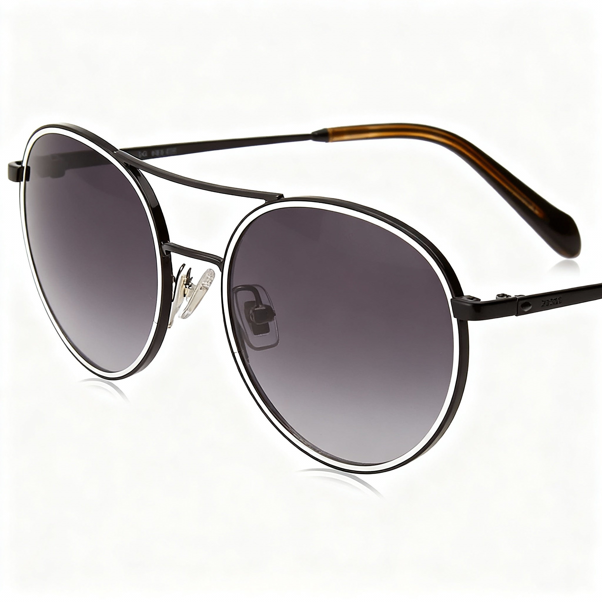 Gafas de sol Fossil para mujer, estilo casual, de acero aleado negro con lentes de acetato en gris oscuro (17-140 mm), Photo 1