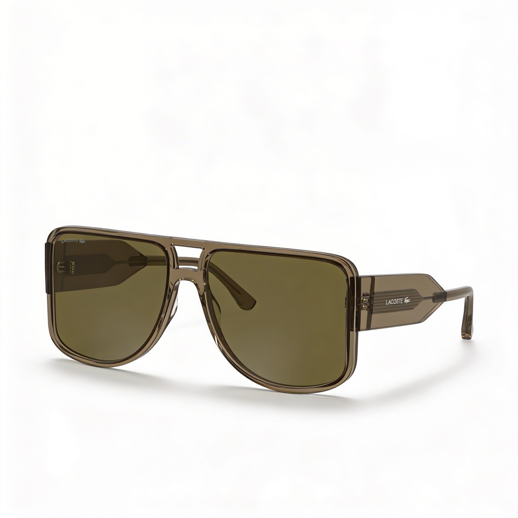 Gafas de sol Lacoste L6056s para mujer, montura de plástico marrón claro con lentes marrones sólidas sin polarizar de protección UV 59, Photo 1