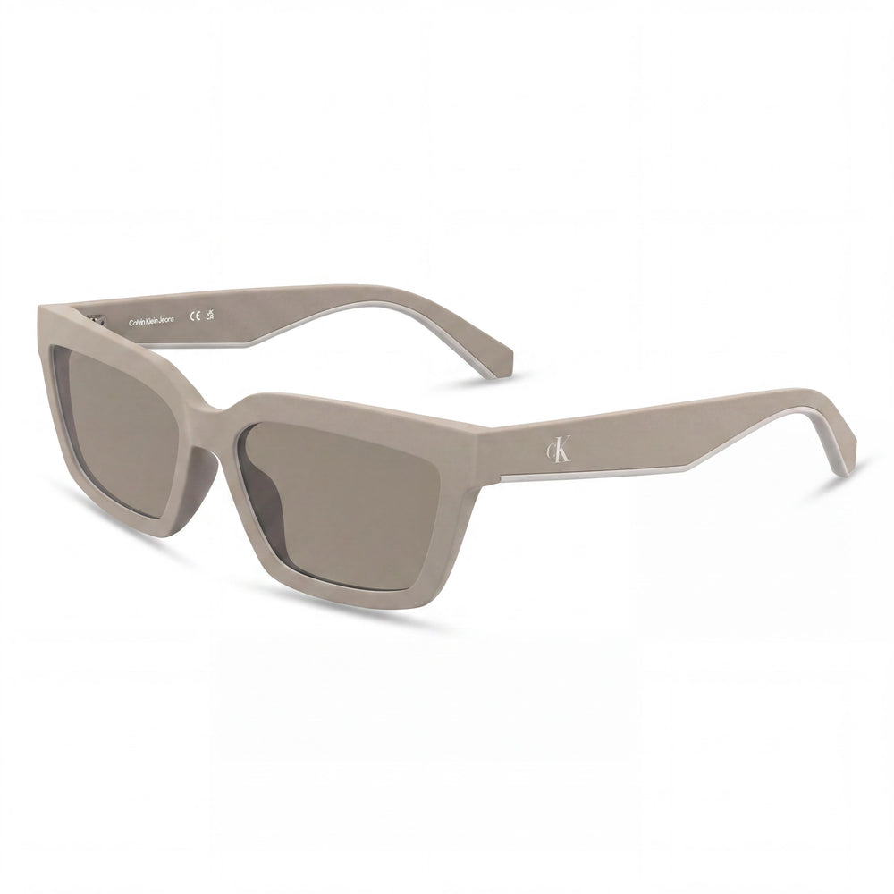 Gafas de sol Calvin Klein Jeans Ckj25604s para mujer con montura rosa mate, lentes nude, rectangulares, protección UV, no polarizadas, Tritan Renew, 55 mm
