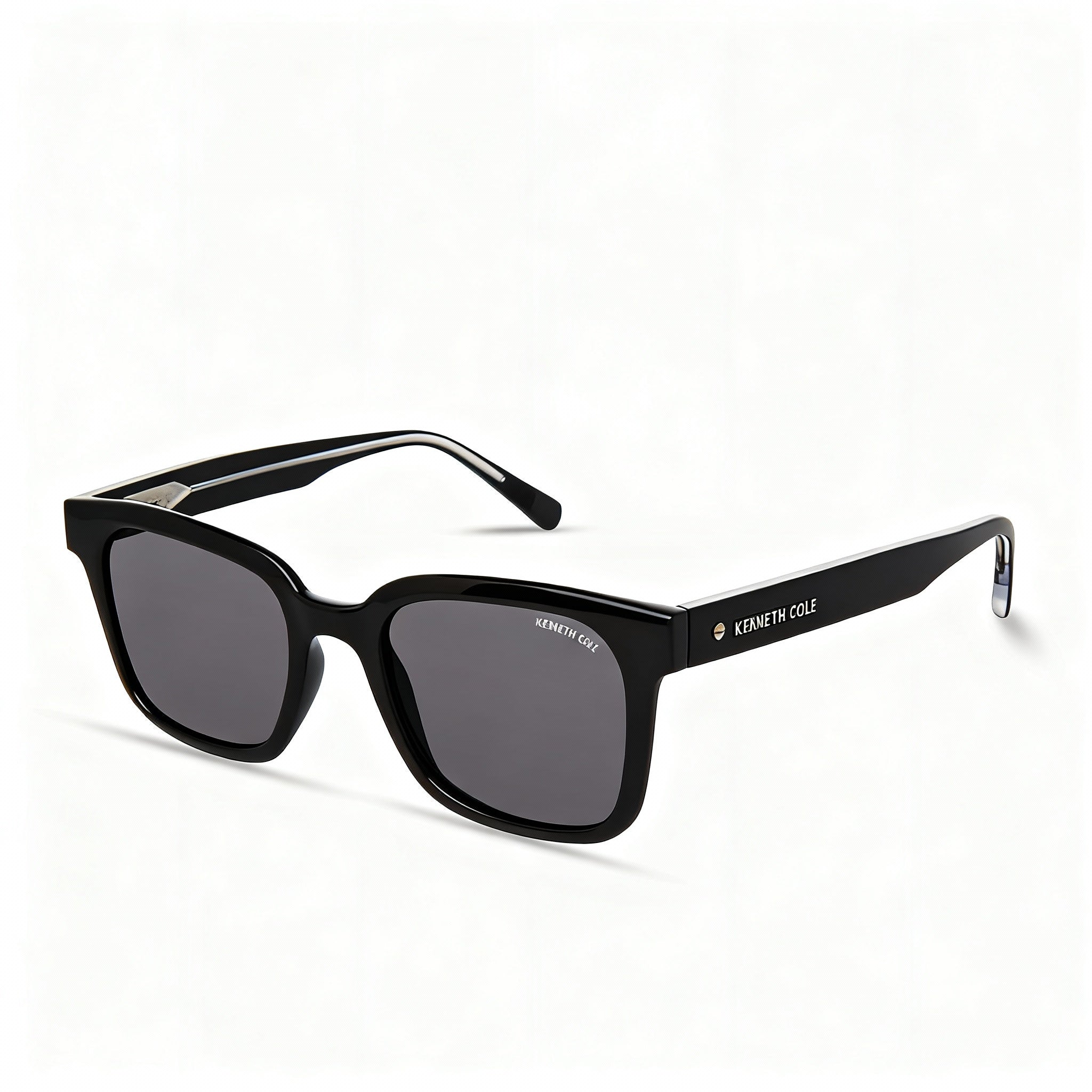 Kenneth Cole New York Kc5101a Women's Shiny Black Plastic Frame Sunglasses, Smoke Lenses, 51-20-145mm