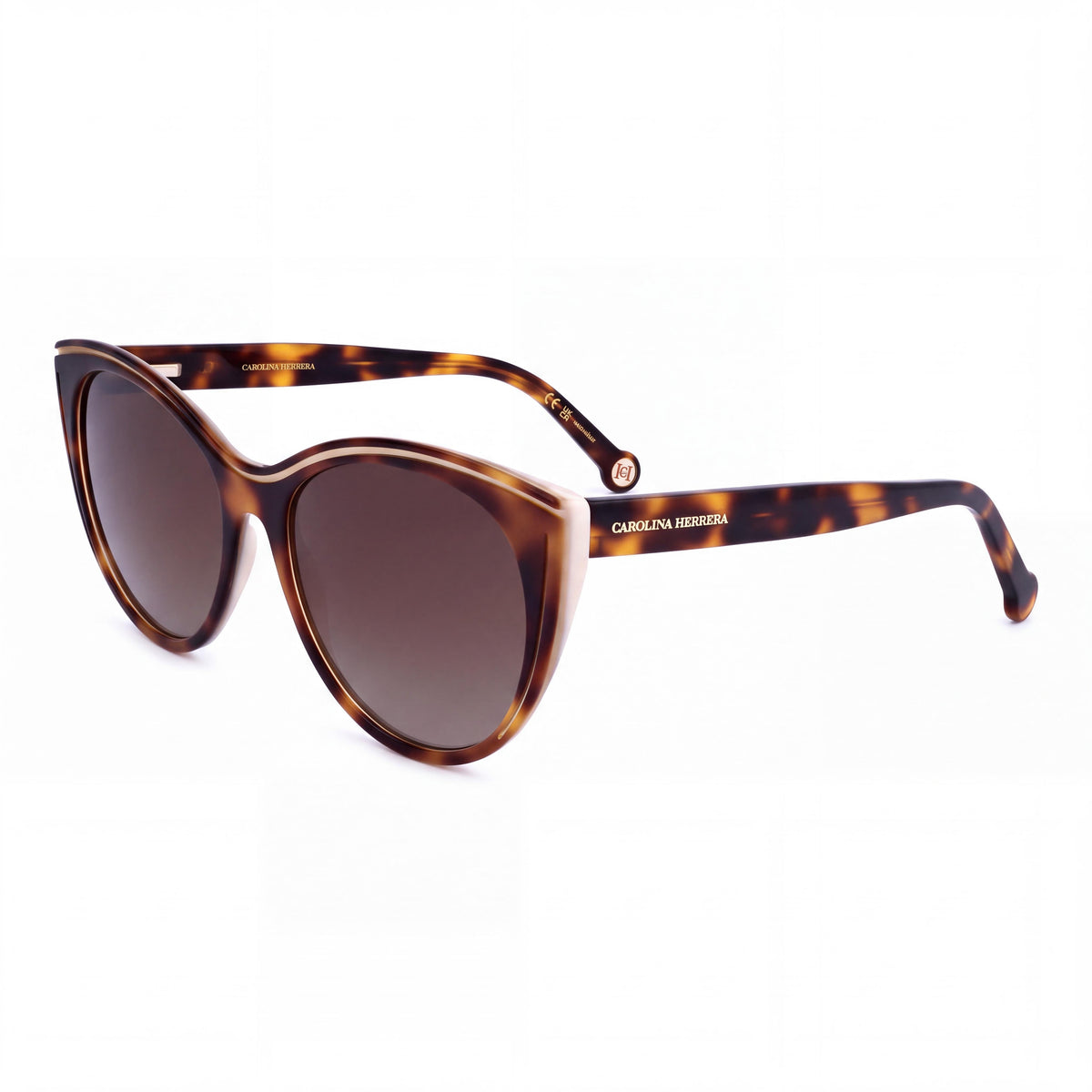 Gafas de sol de acetato blanco estilo Habana para mujer Carolina Herrera modernas con protección UV, lentes de 56 mm, Photo 1