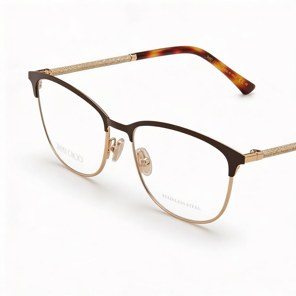 Gafas de sol Jimmy Choo modernas para mujer, acero inoxidable, lentes de demostración no polarizadas 53-16