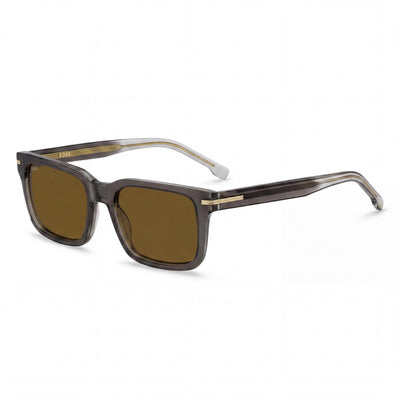 Gafas de sol Hugo Boss modernas para mujer negras y grises de ACETATO ECOLÓGICO con cristales marrones con protección UV 54-19-145
