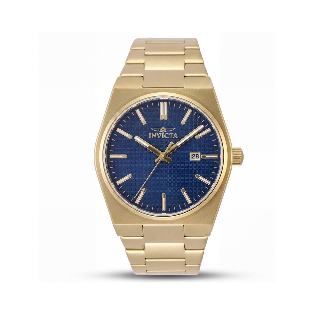 Reloj unisex Invicta Speedway 48396 de acero inoxidable dorado con esfera azul y pulsera de cuarzo de 40 mm