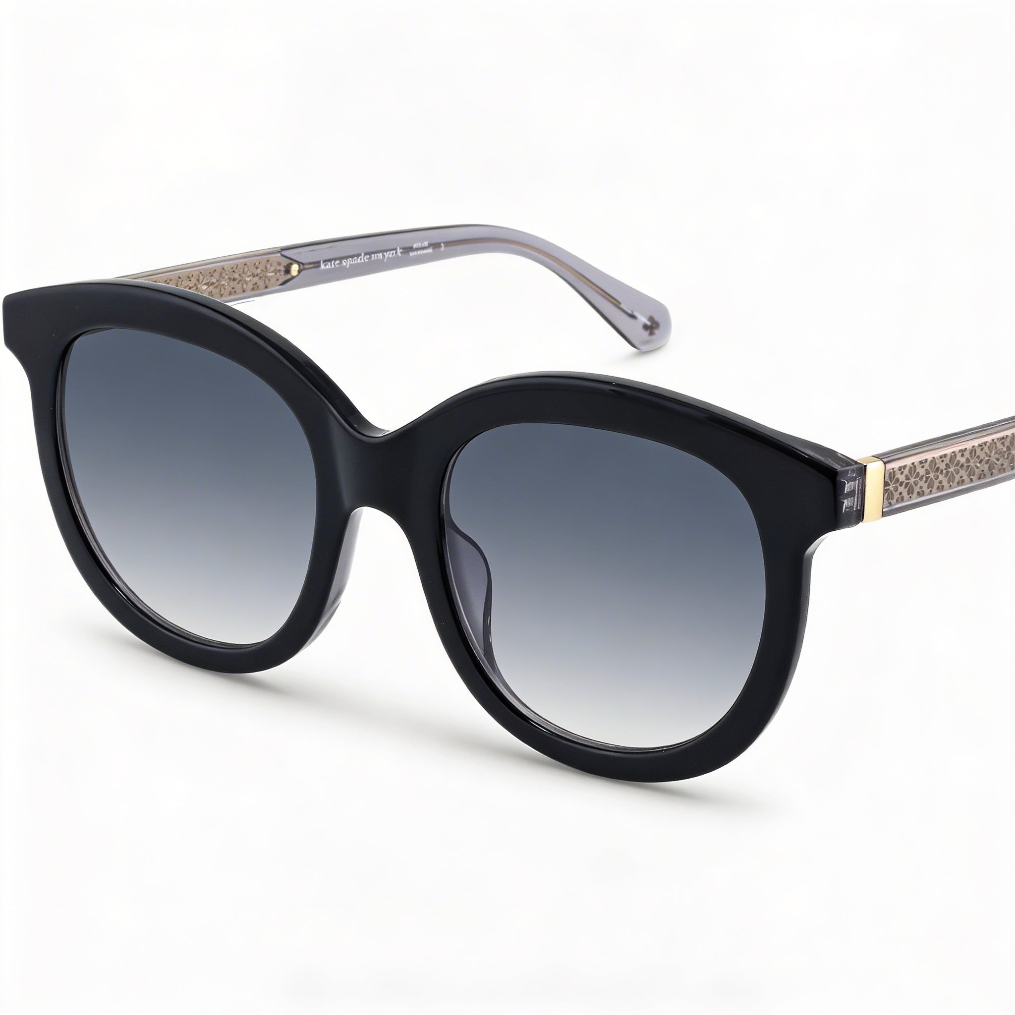 Kate Spade New York Lillian/G/S Gafas de sol de mujer cuadradas de acetato negro con protección UV y lentes grises oscuras de 53mm, Photo 1