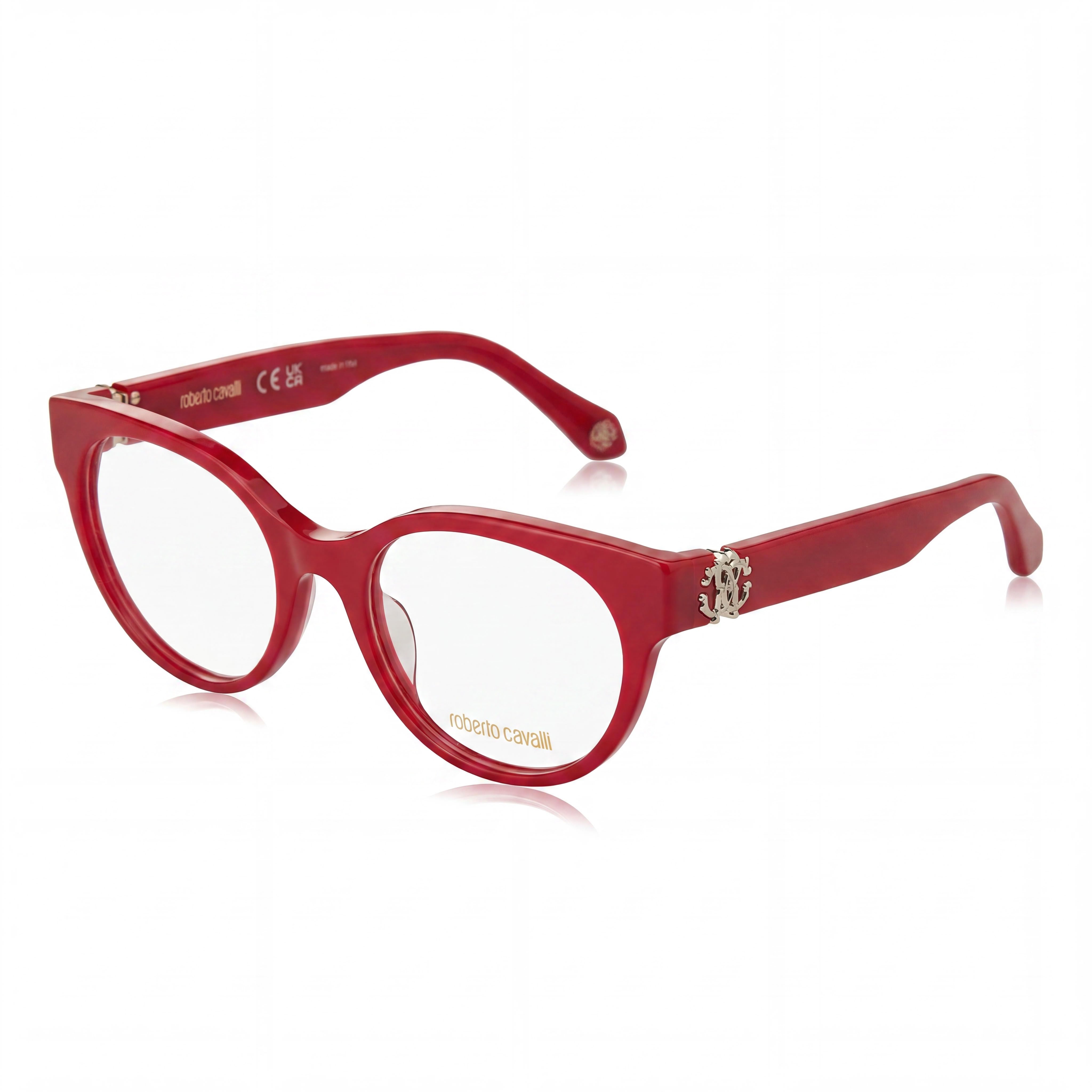 ROBERTO CAVALLI VRC027 Women's Plastic Full Rim Oval Eyeglasses, Cream, 52mm, Photo 1