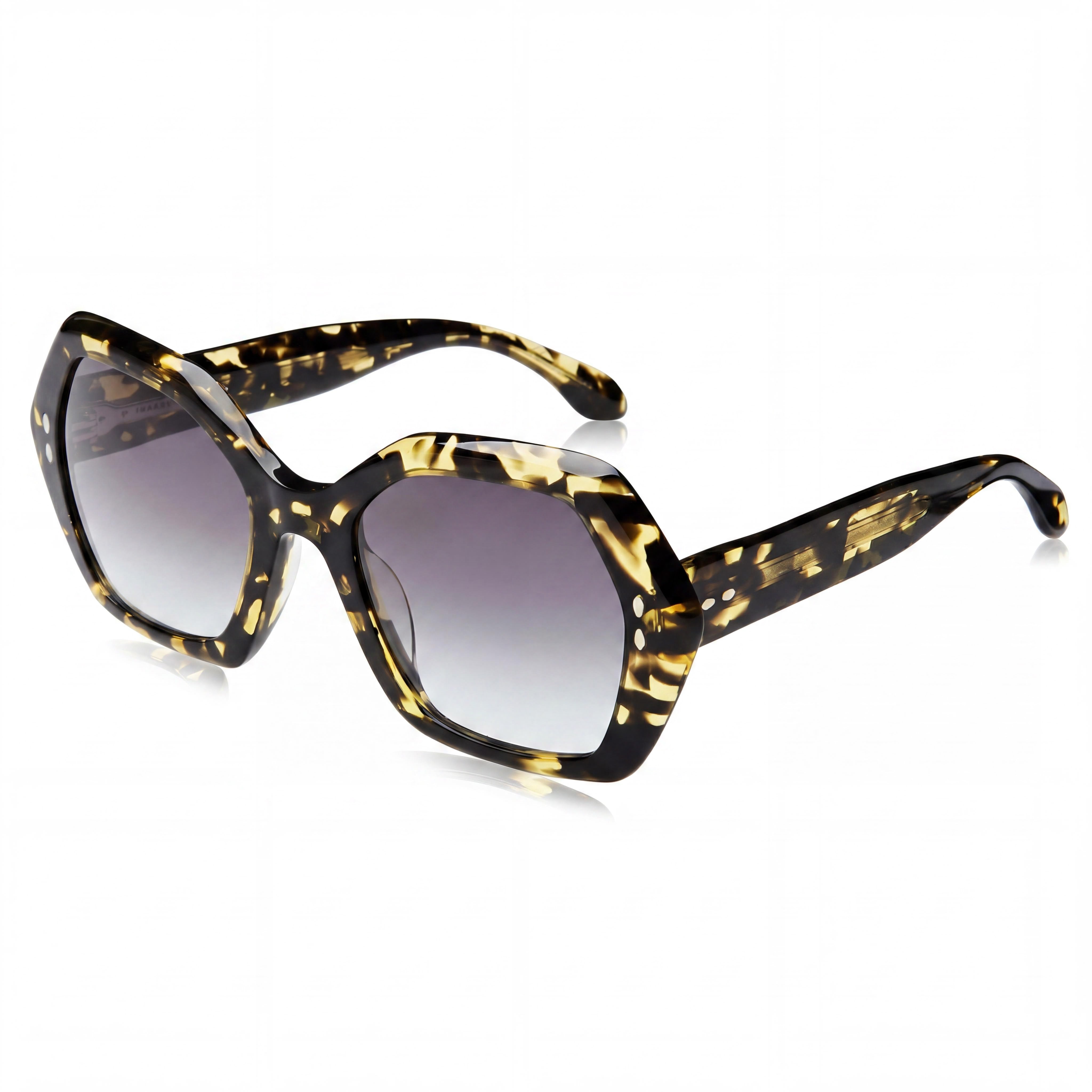 Gafas de sol Isabel Marant Trendy de acetato para mujer, montura de acetato gris habana amarillo, lentes grises, protección UV, 53 mm, Photo 1