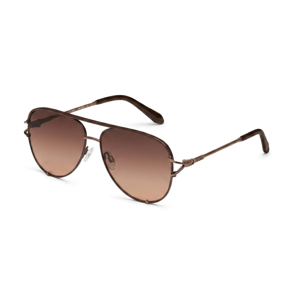 Gafas de sol para mujer QUAY AUSTRALIA High Key Twist, de plástico color marrón chocolate y ocre, sin polarizar, con protección UV, 51 mm