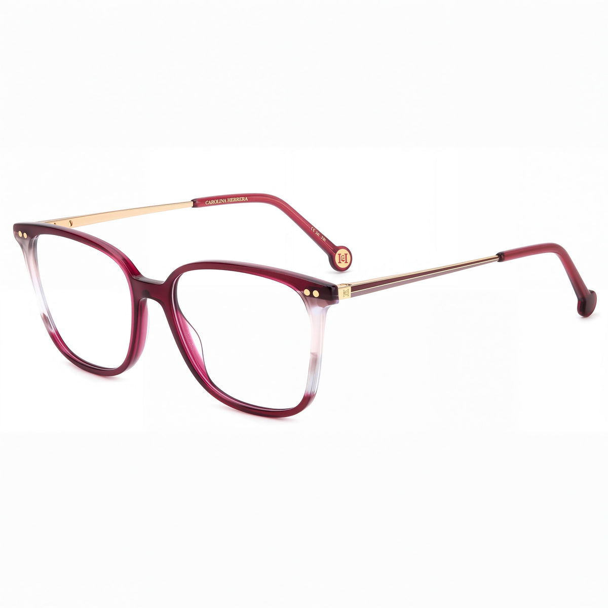 Carolina Herrera Casual Women's Burgundy Havana Magnesium Frame Eyewear 53mm Lens, 16mm Bridge, 145mm Temple, Photo 1