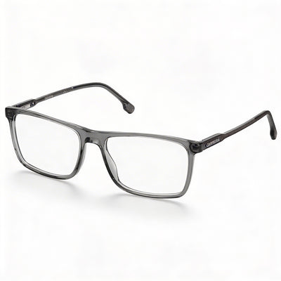 Carrera Modern Unisex Acetate Frame Eyeglasses in Transparent Grey with Polycarbonate Grey Lenses, 54mm